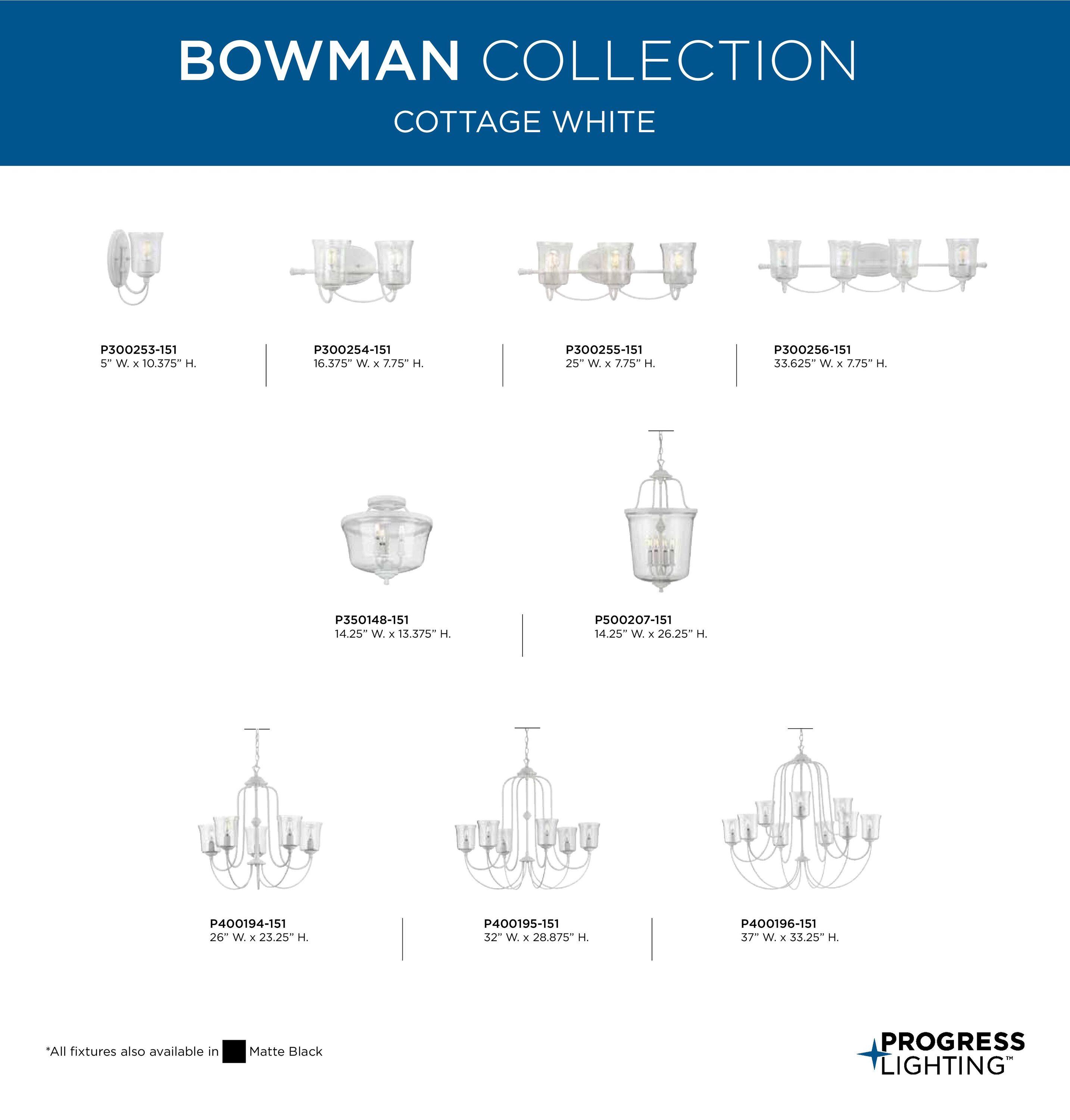 Bowman Collection Four-Light Cottage White Foyer Pendant