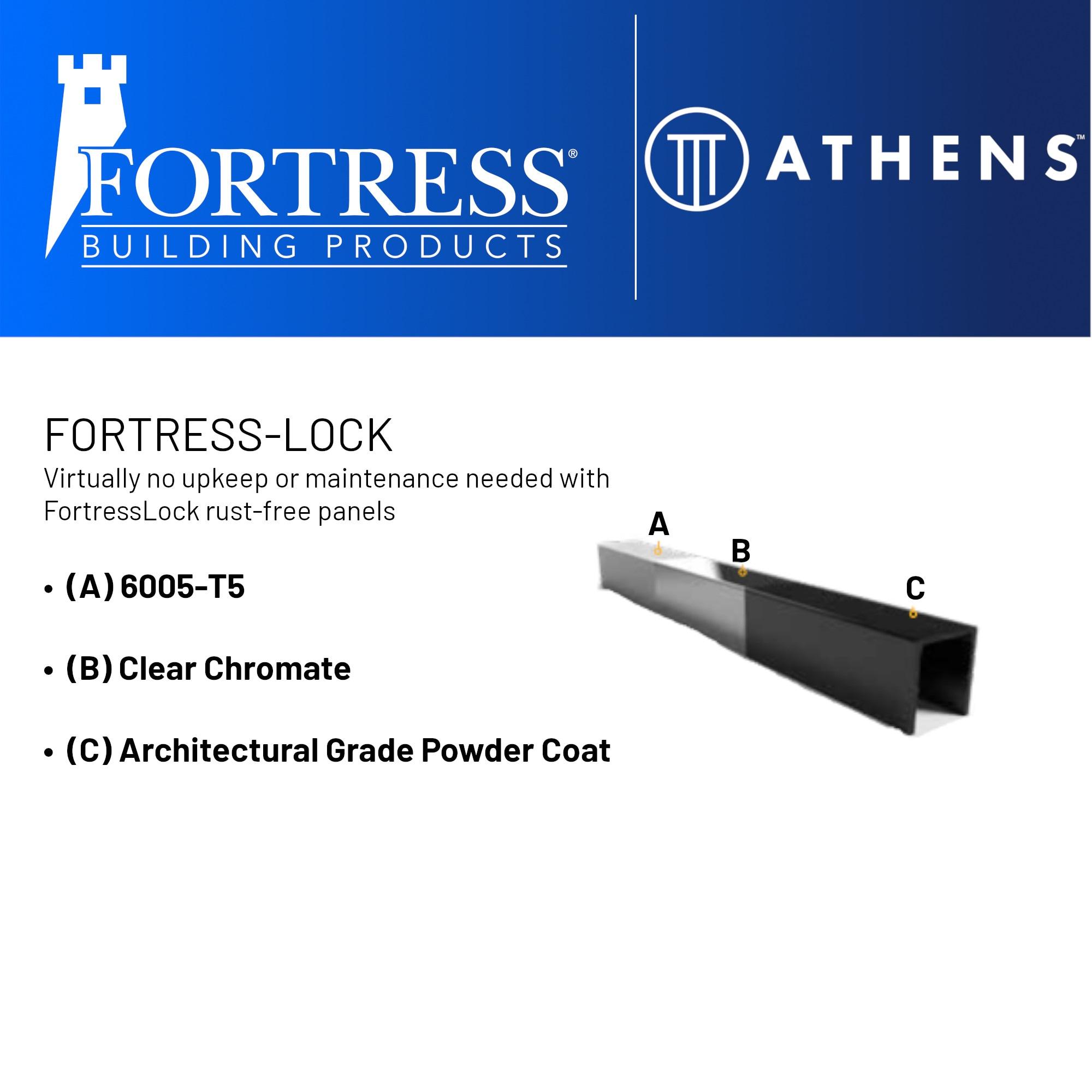 Fortress Building Products A2 4.5-ft H x 8-ft W Gloss Black Aluminum Flat Top and Bottom Fence Panel for Pool Application