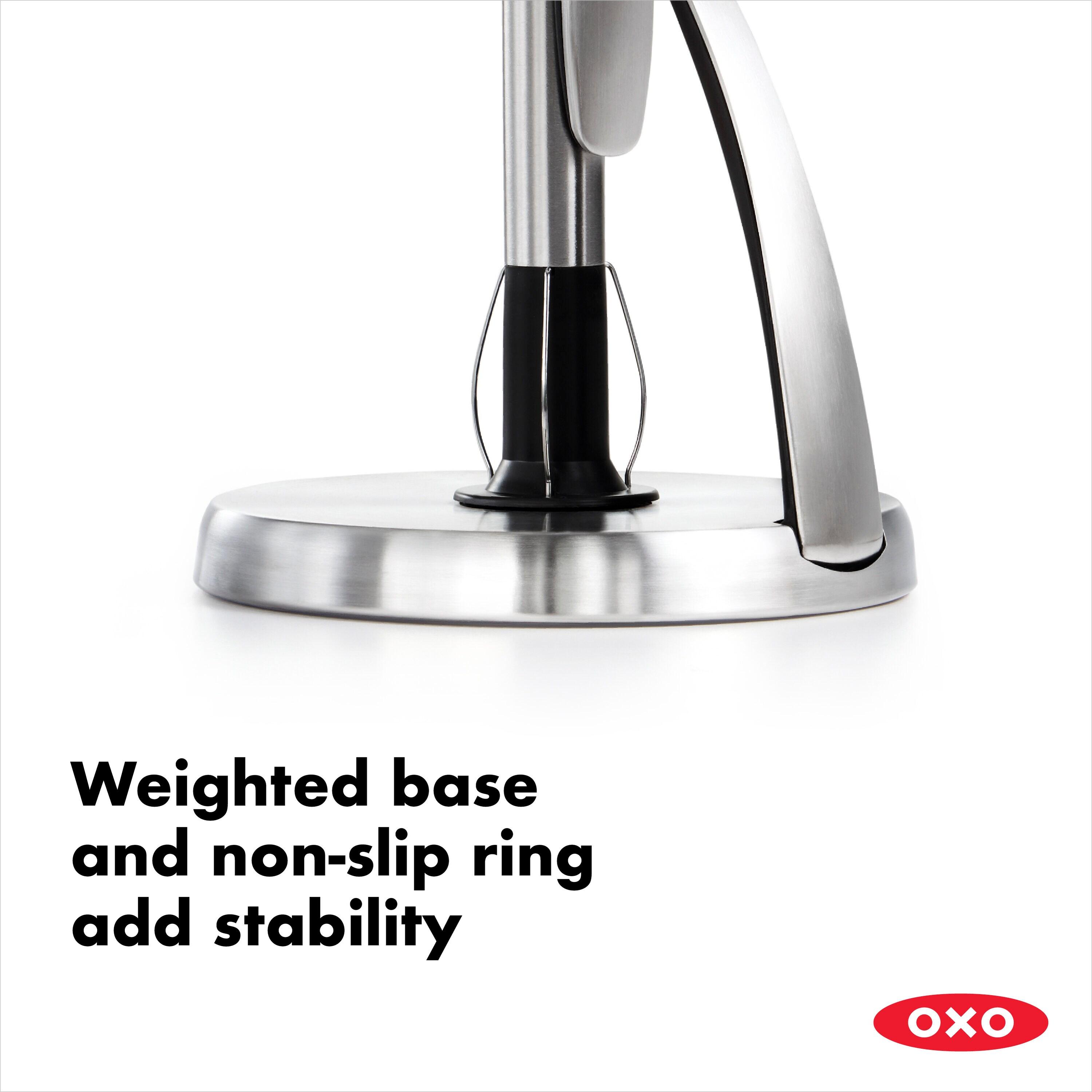 Stainless Steel and Black Freestanding Paper Towel Holder