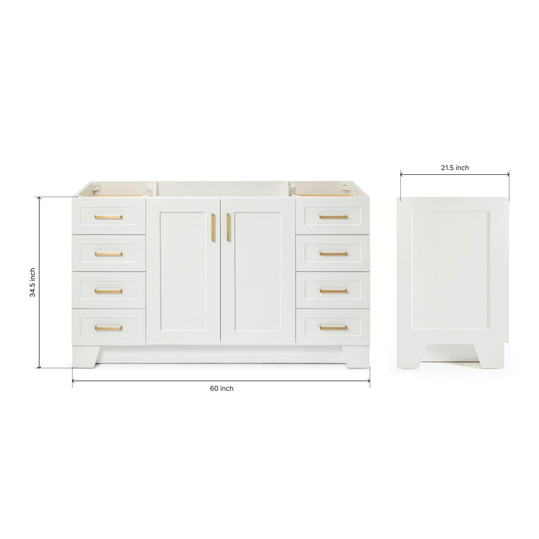 Ariel Q060s-Bc Taylor 60" Free Standing Hardwood Single Vanity Cabinet Only - White