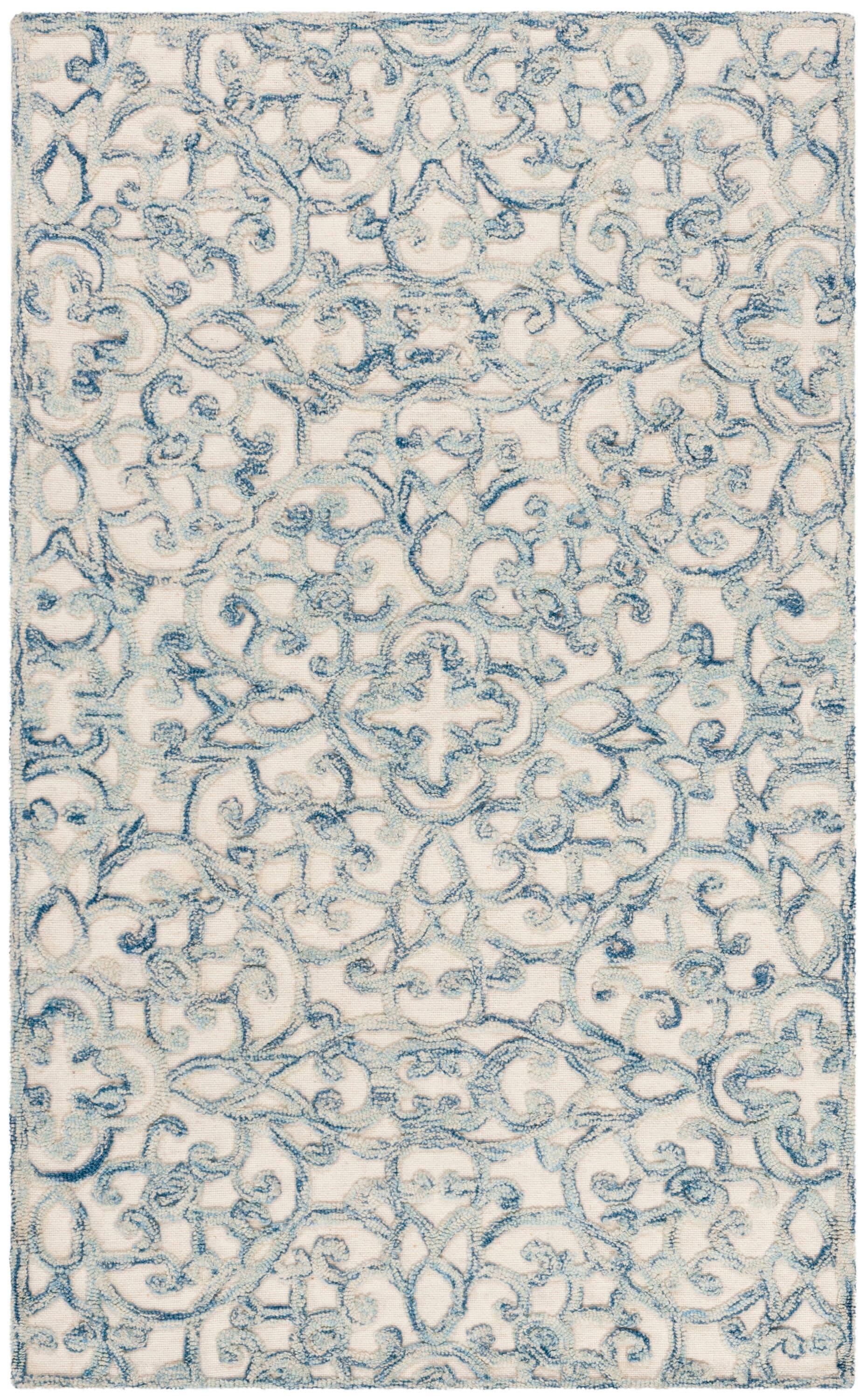 Trace TRC103 Hand Tufted Area Rug - Blue/Ivory - 3'x5' - Safavieh.