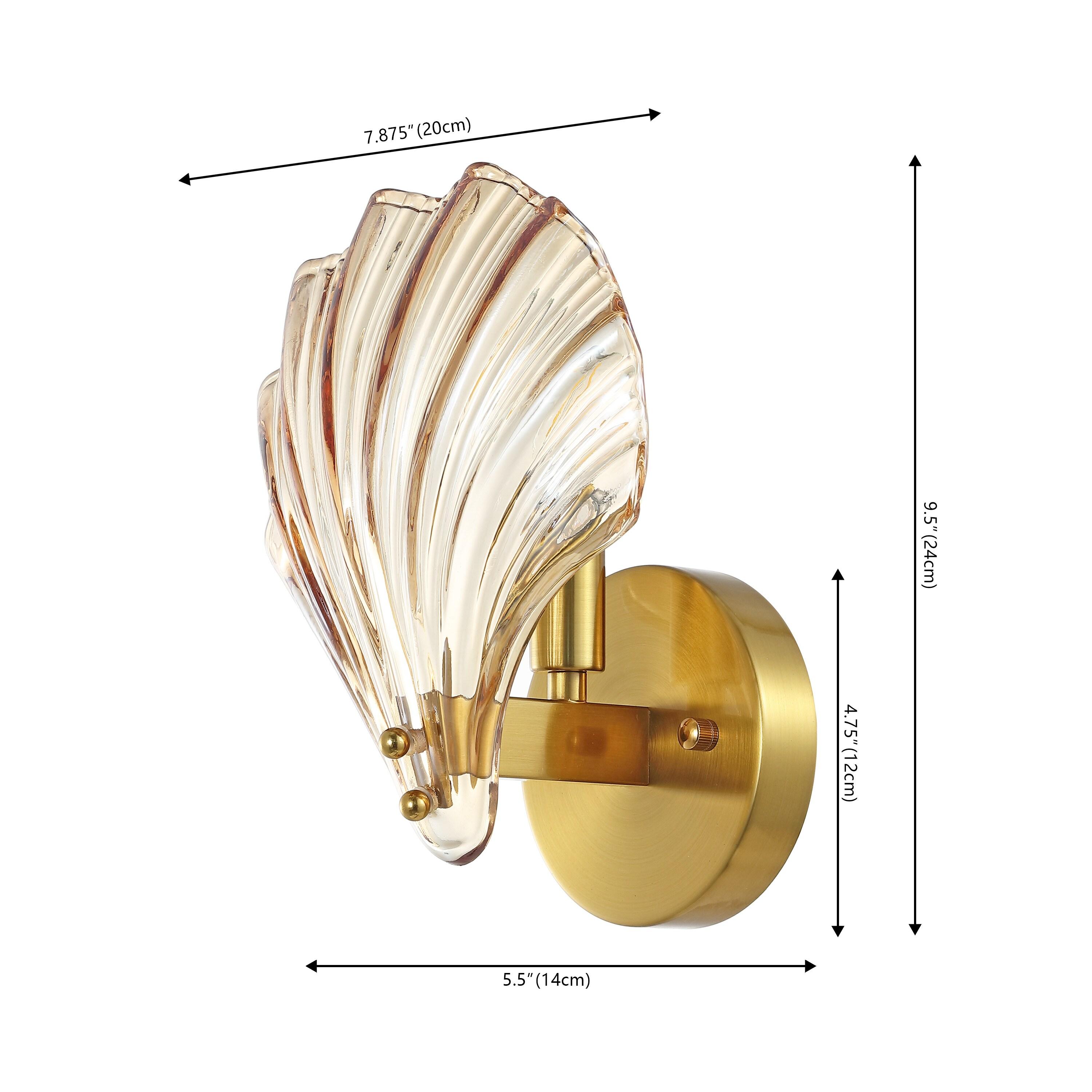 Sirena 5.5" Wall Sconce (Set of 2) - SCN4087 - Amber/Brass - Safavieh