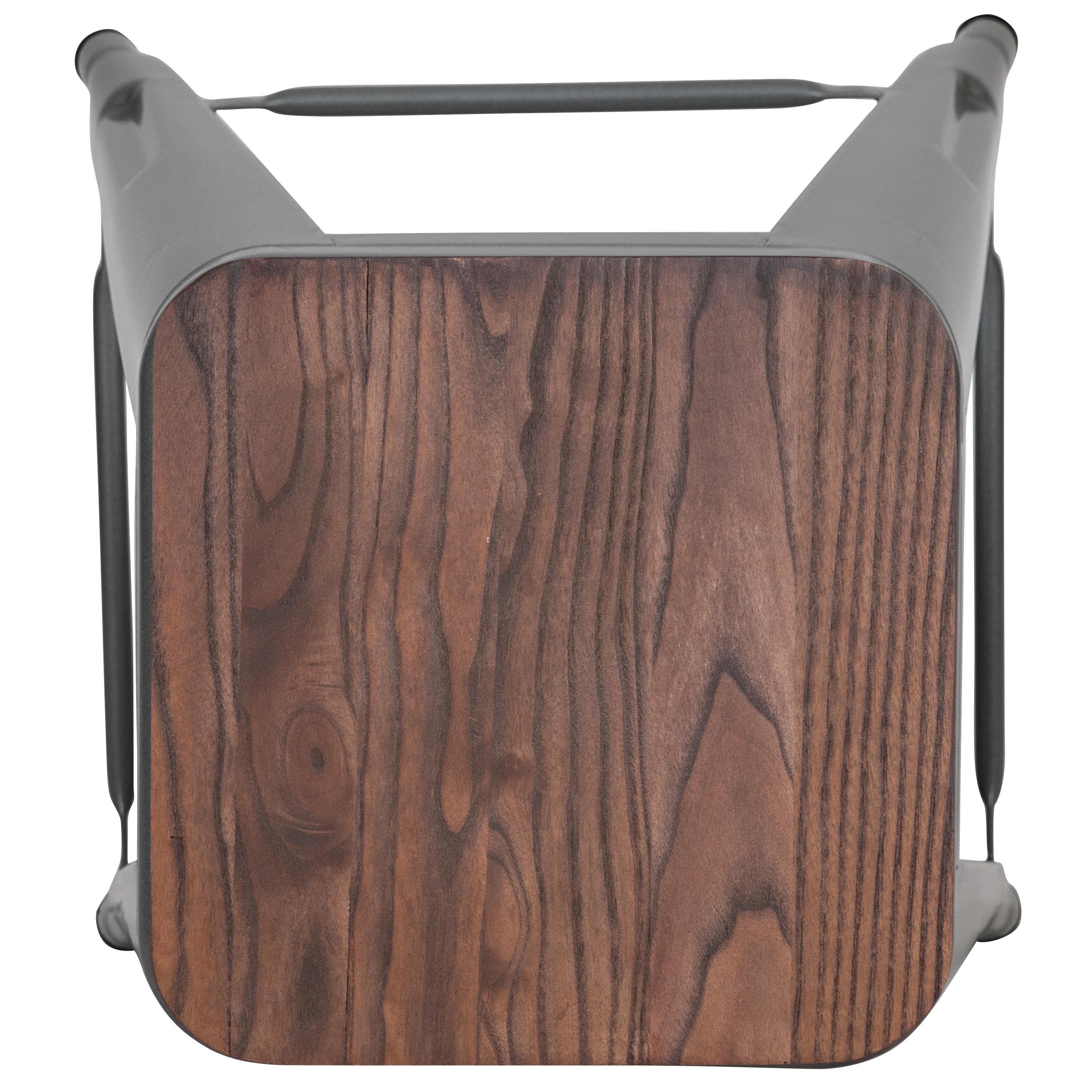 Flash Furniture 24" High Metal Counter-Height, Indoor Bar Stool with Wood Seat in Silver - Stackable Set of 4