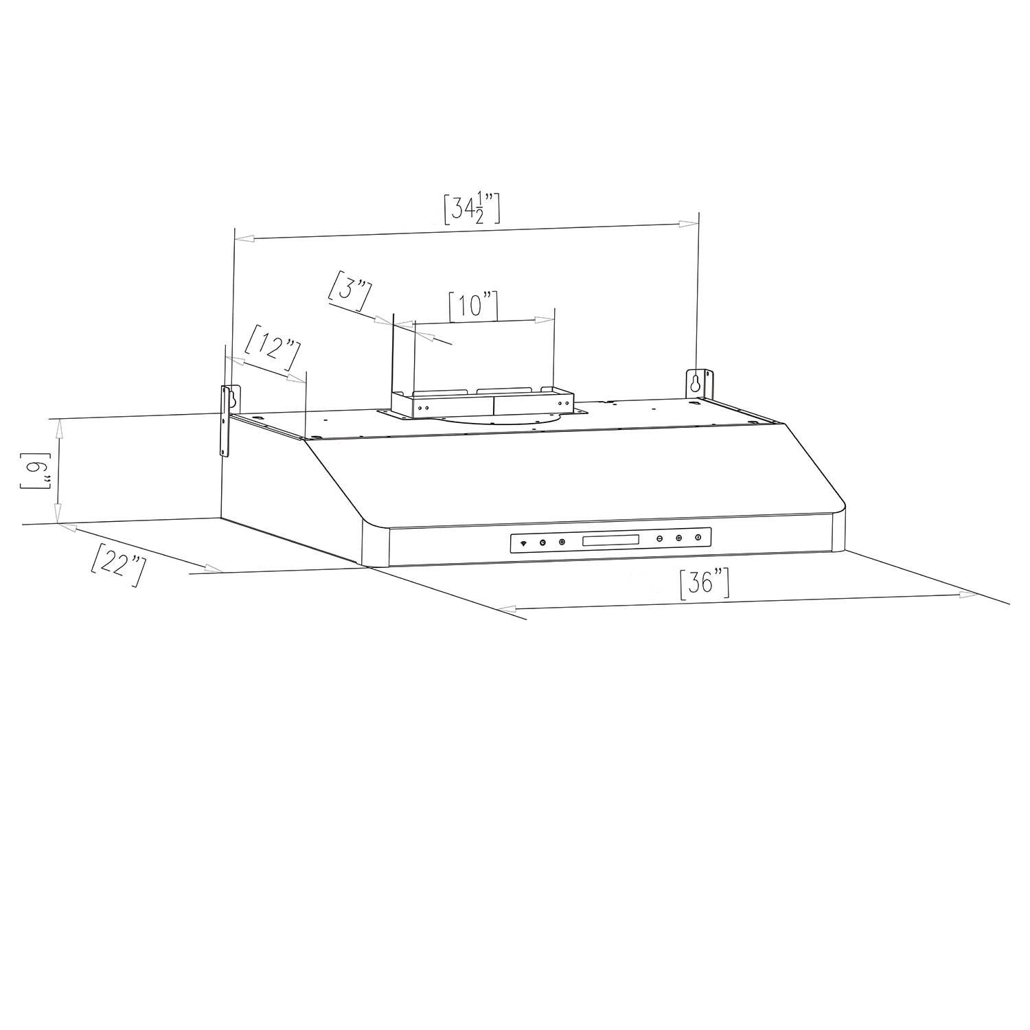 Empava 36" Stainless Steel 500 CFM Ducted (Vented) Wall Range Hood with Baffle Filter