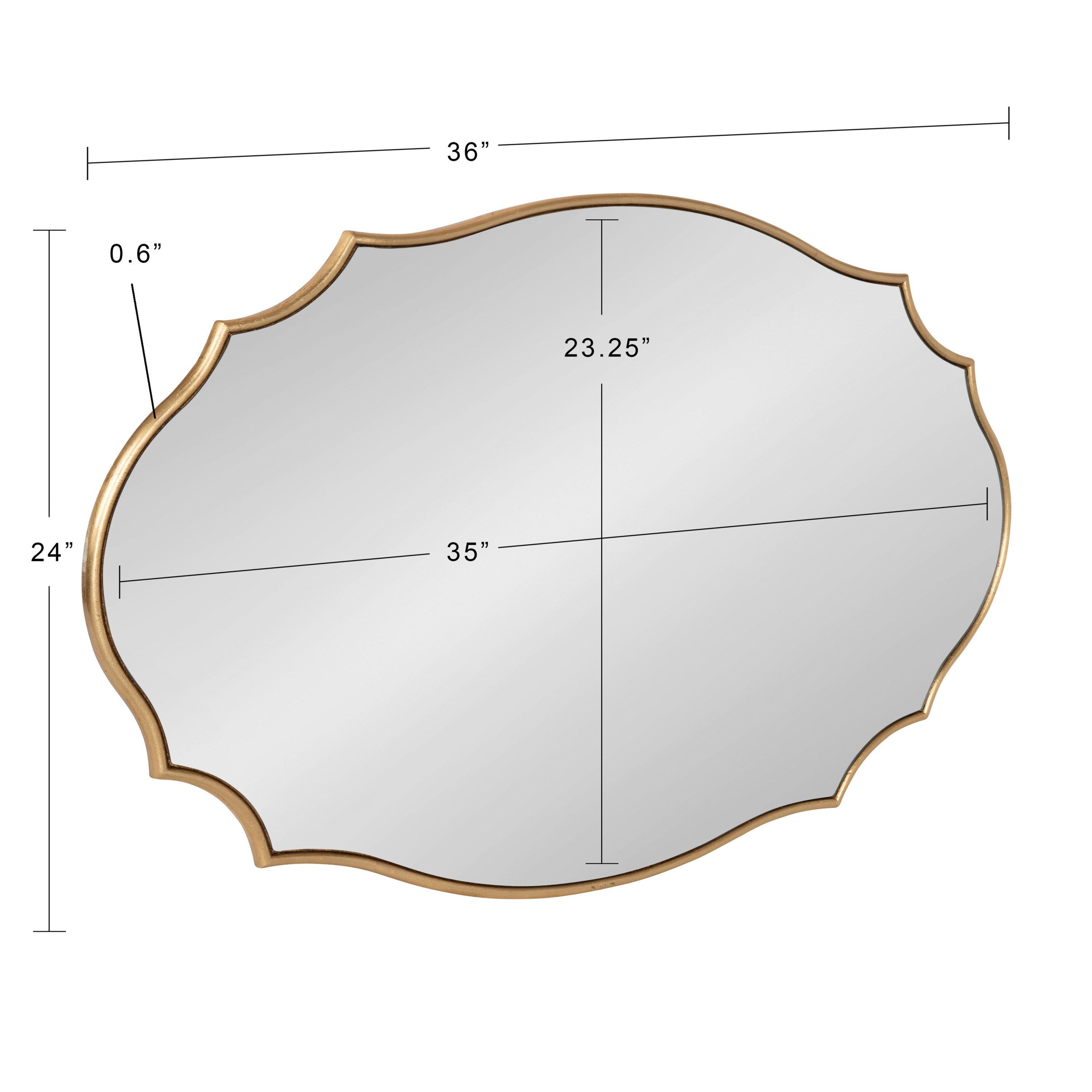 24" x 36" Leanna Scalloped Oval Decorative Wall Mirror Gold - Kate & Laurel All Things Decor