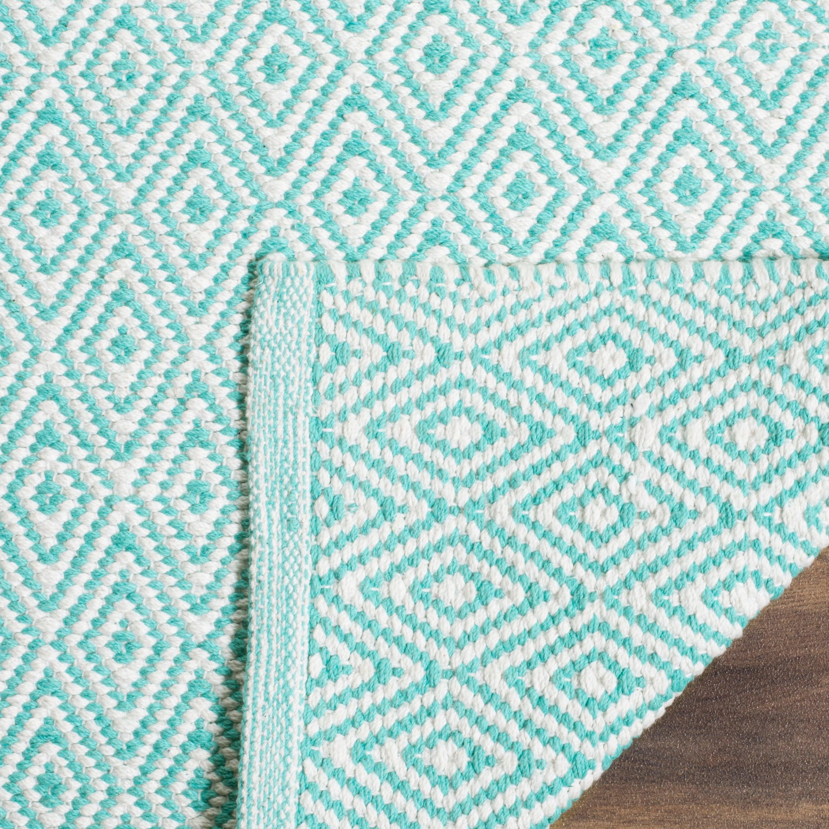 Montauk MTK515 Hand Woven Indoor Accent Rug - Ivory/Aqua - 2'6"x4' - Safavieh.
