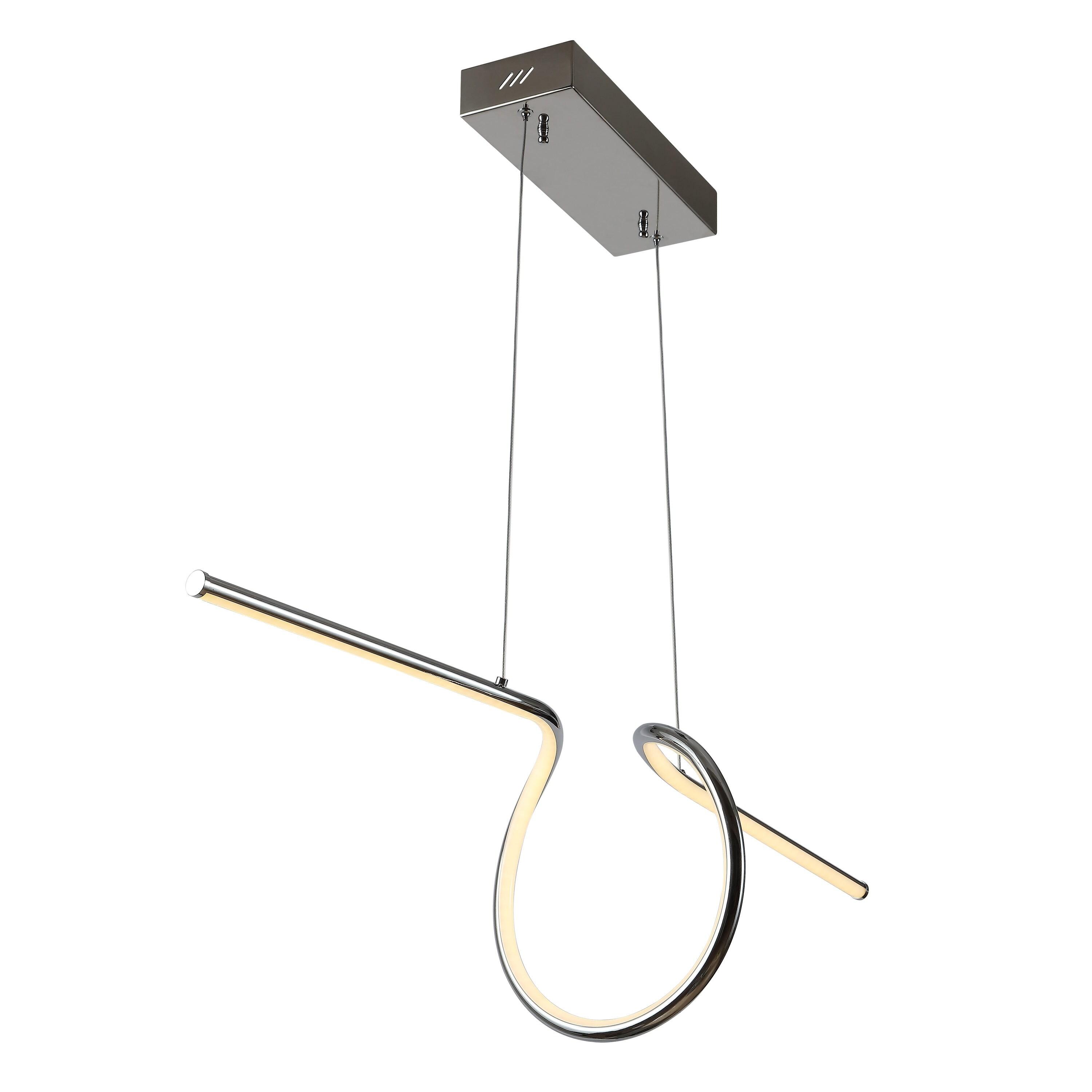 JONATHAN Y Ali 34.5" Dimmable Adjustable Integrated LED Metal Linear Pendant, Chrome