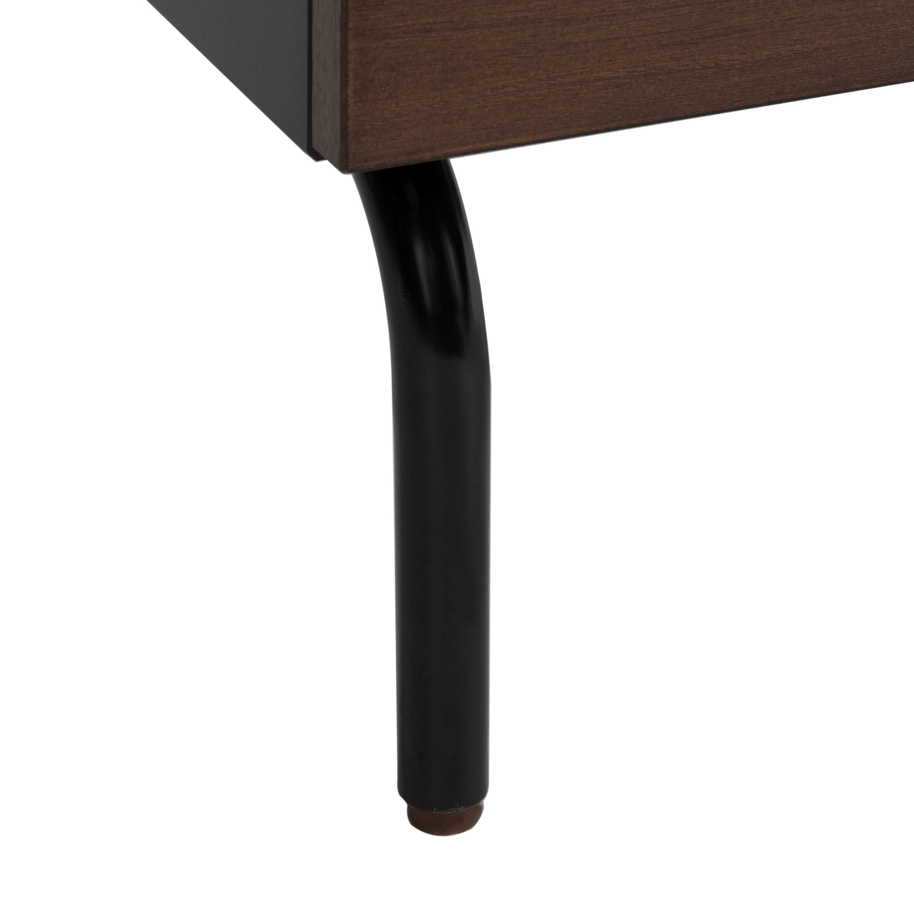 Genevieve 2 Drawer Nightstand - Walnut/Black - Safavieh.