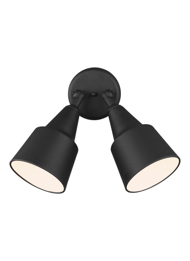 Generation Lighting 8560702-12 Outdoor Flood Light Adjustable Swivel Aluminum Flood Light, 2-Light 240 Total Watts, 13" H x 23" W, Black