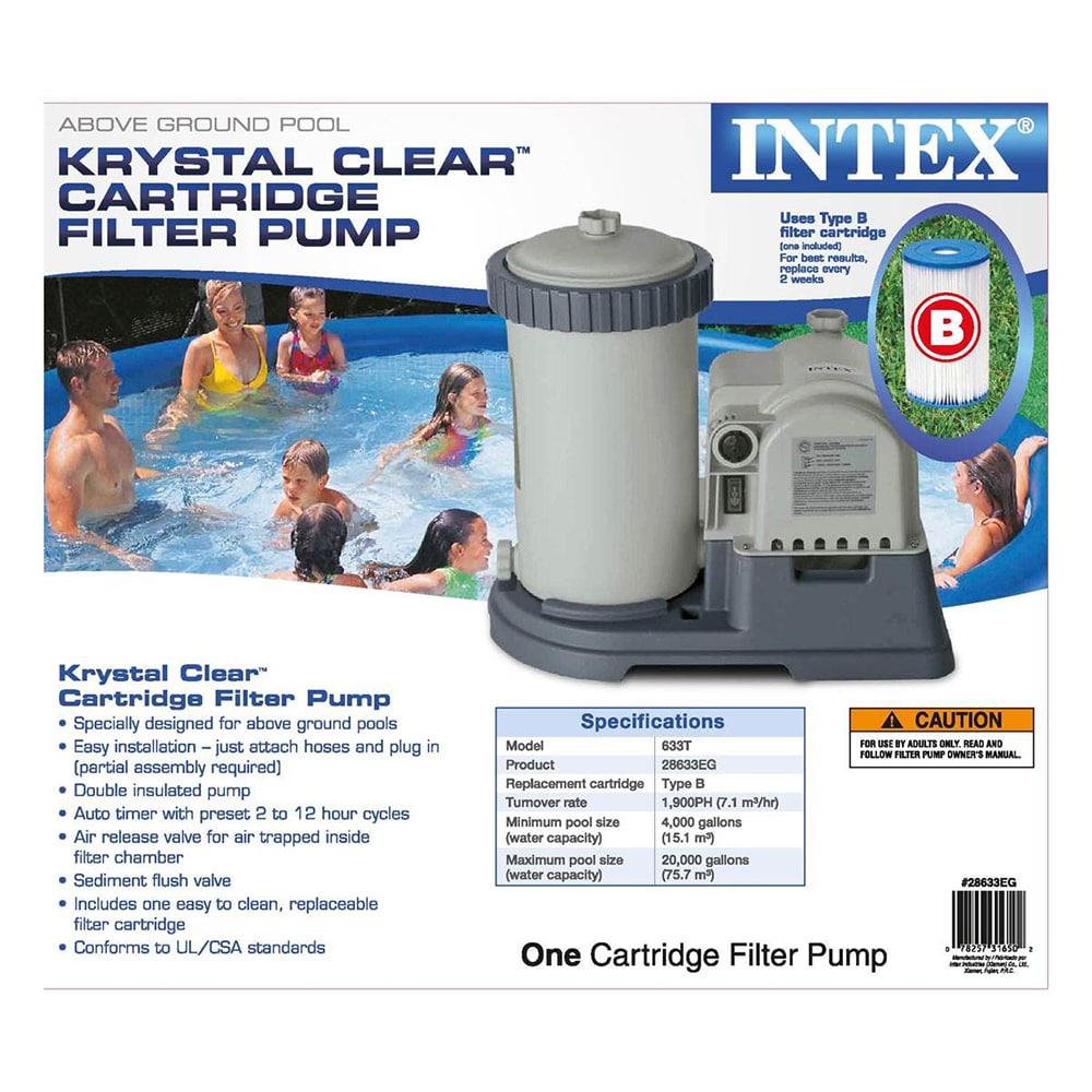 Intex 2500 GPH Swimming Pool Filter Pump & Type B Replacement Filter Cartridge