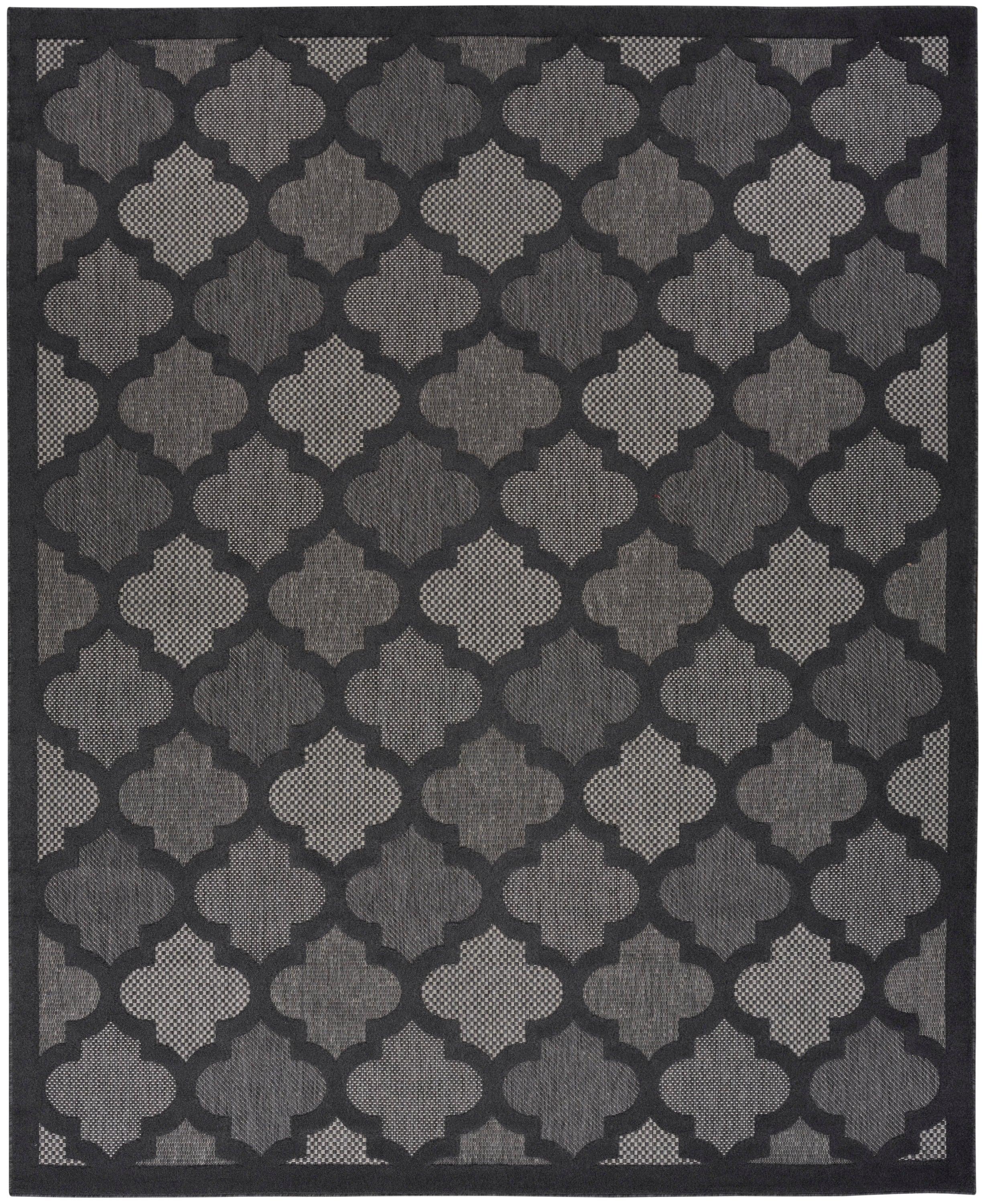 Nourison Easy Care 7' x 10' Charcoal/Black Indoor/Outdoor Rug