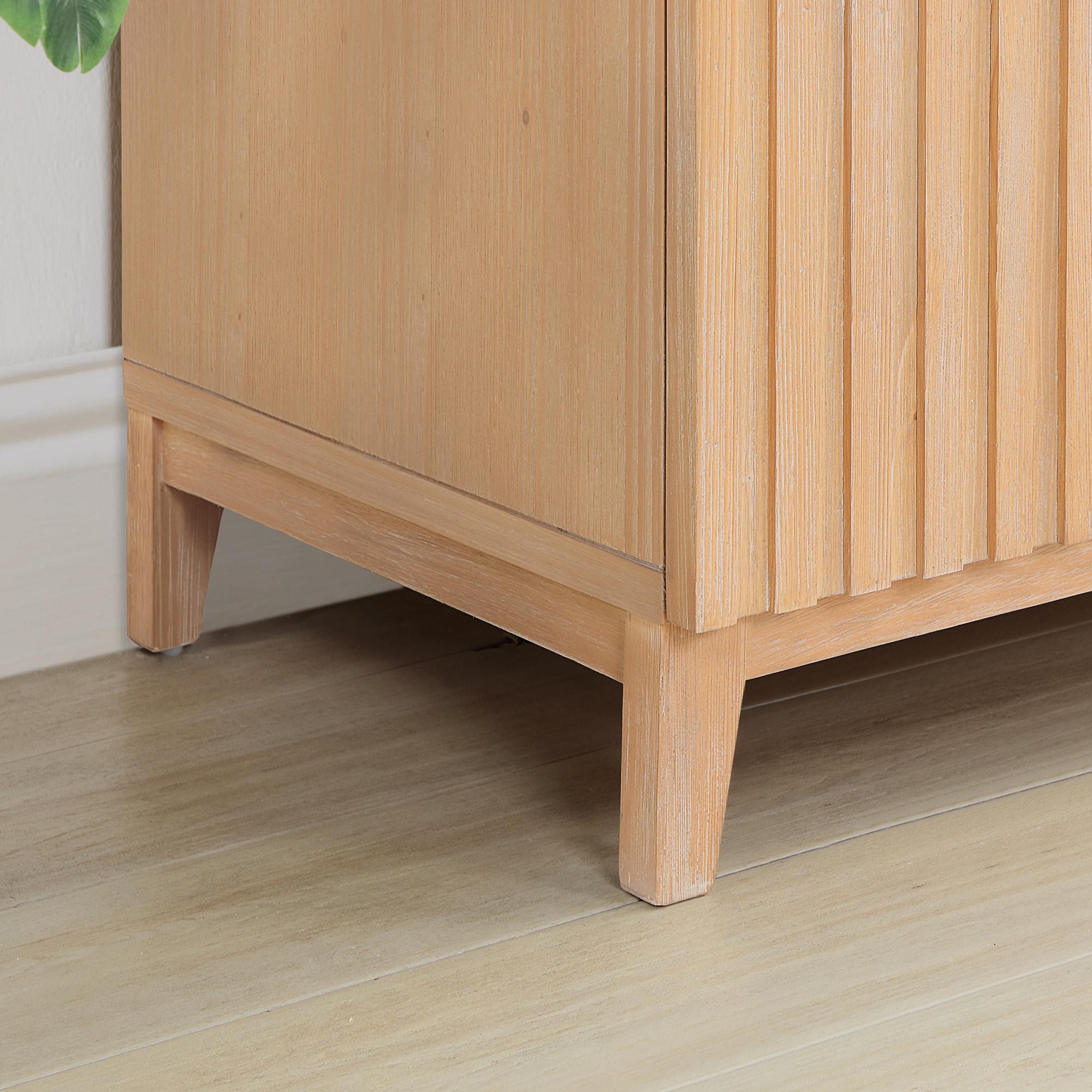 Palos 24" Single Bath Vanity in Fir Wood Brown with Drop-In White Ceramic Basin