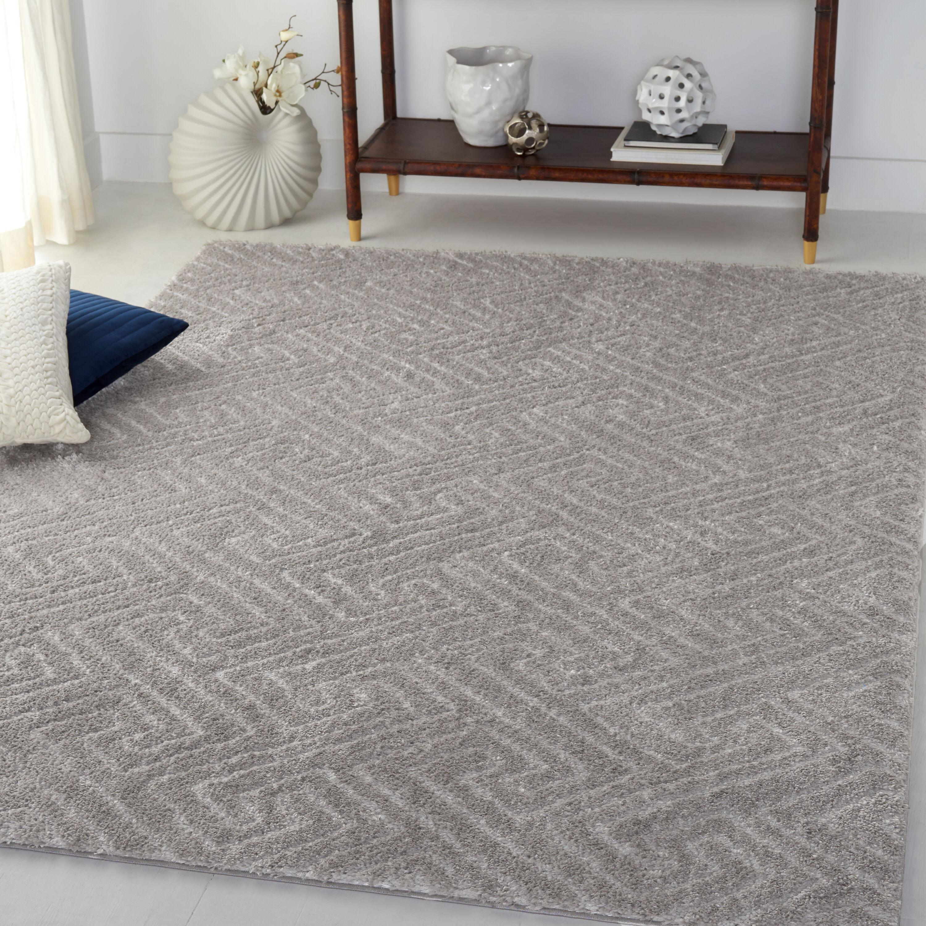 Tahoe Shag THO652 Power Loomed Indoor Area Rug - Grey - 4'x6' - Safavieh