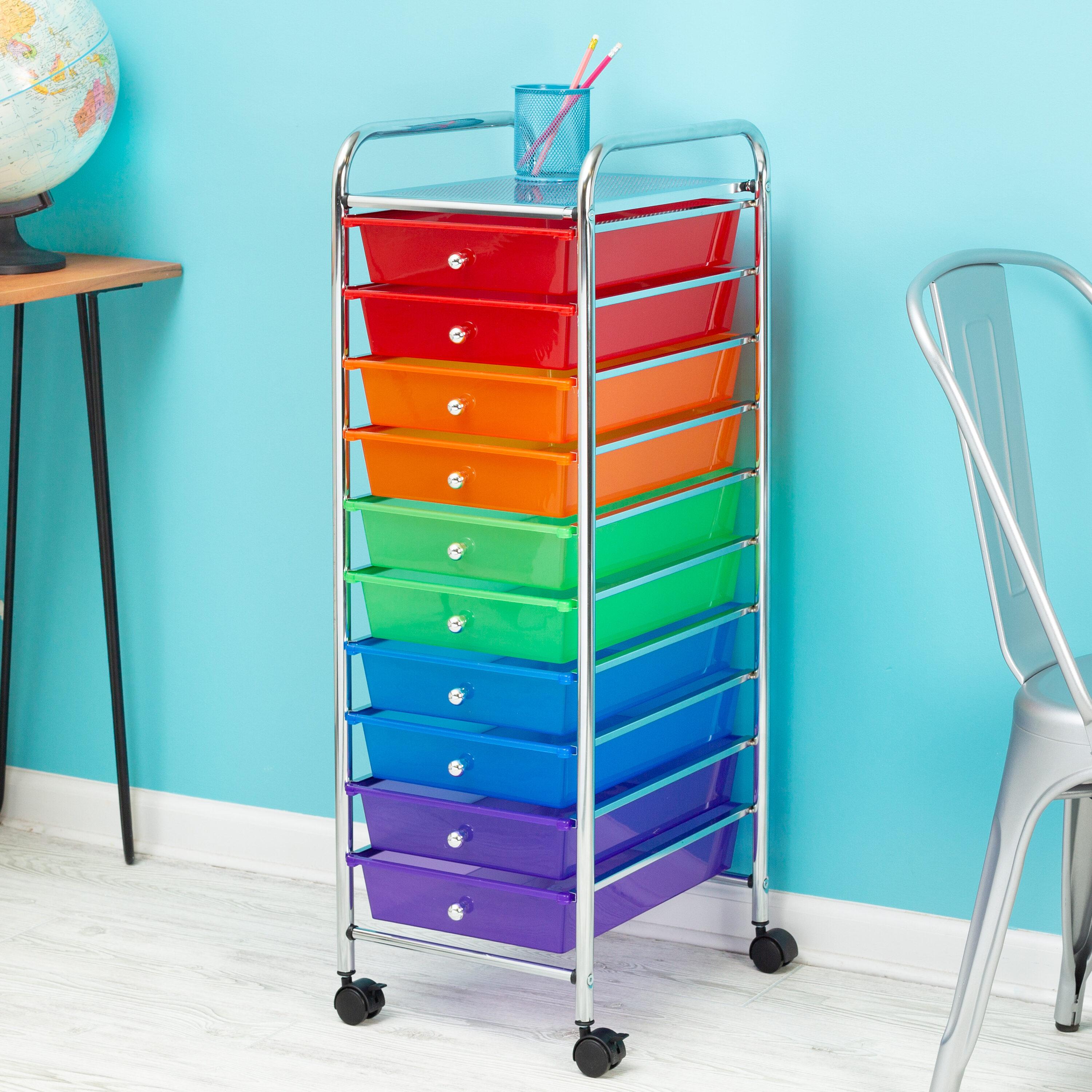 Rebrilliant Jiya 10 Drawer Storage Drawer with Locking Wheels