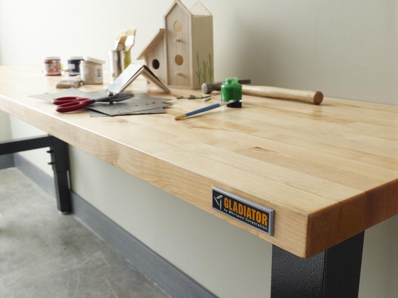 Adjustable Height Hardwood Workbench