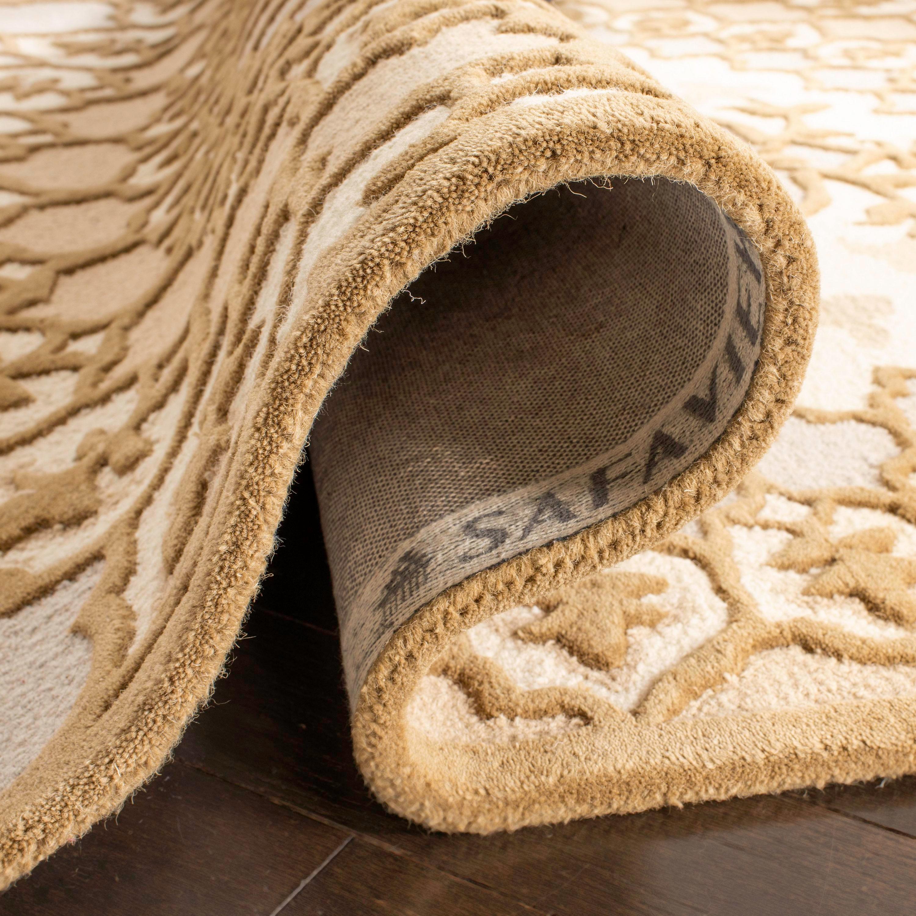Bellagio BLG610 Hand Tufted Area Rug - Ivory/Dark Beig - 5'x8' - Safavieh.