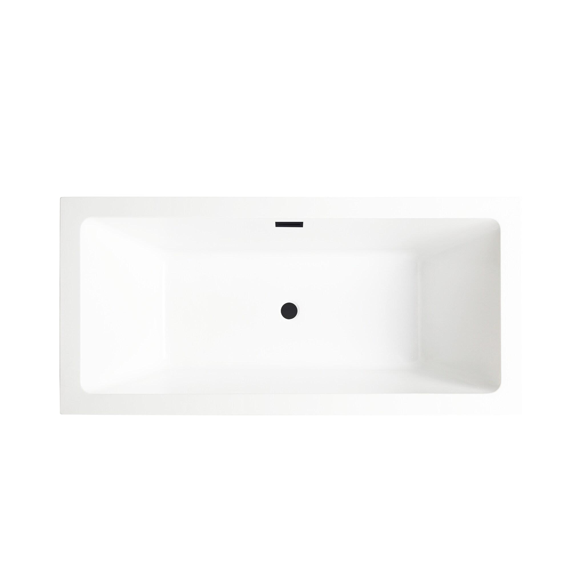 Elena 59" x 30" Freestanding Soaking Acrylic Bathtub