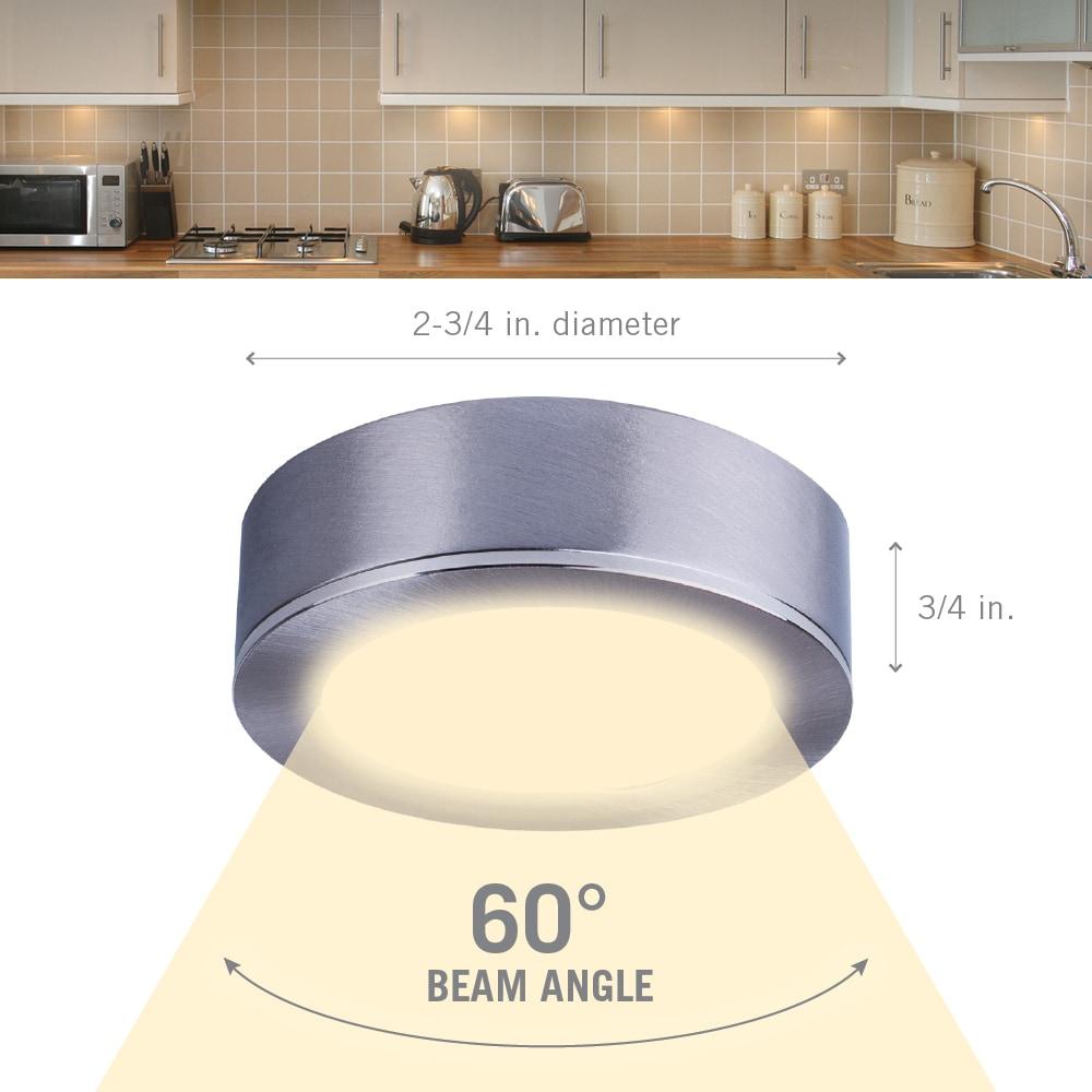 TriVue Under Cabinet LED Puck Light Recessed Downlight, 2700K, Matte Black Under Cabinet Puck Light