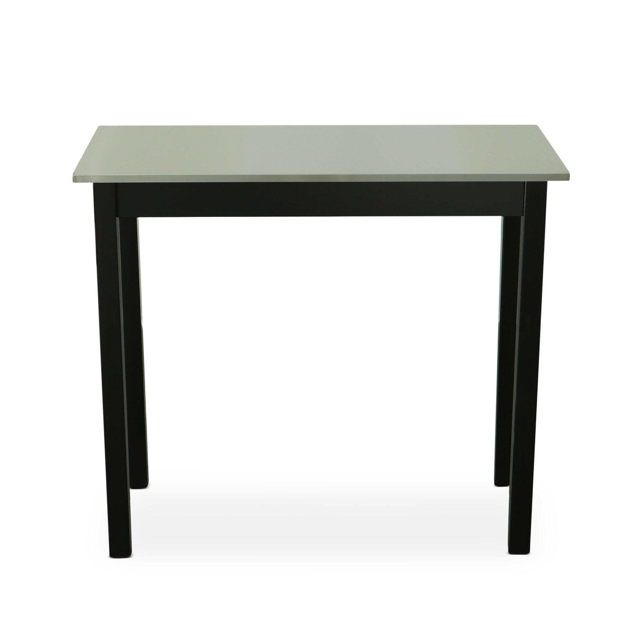 Carolina Living Cooper Stainless Steel Top Bar Table Wood/Black: High Bar Height, Kitchen Functionality