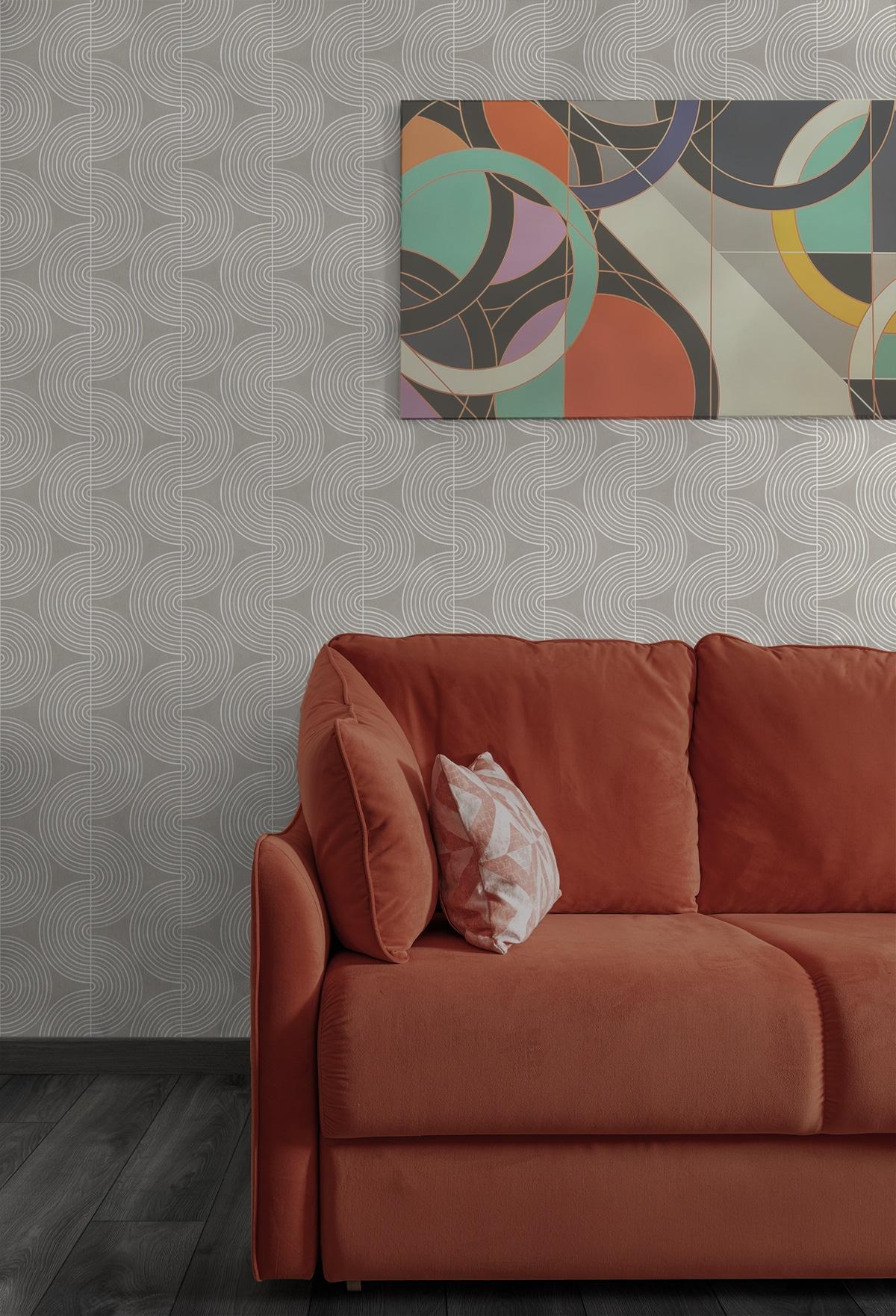 NextWall Alloy Grey Zen Geo Peel and Stick Wallpaper