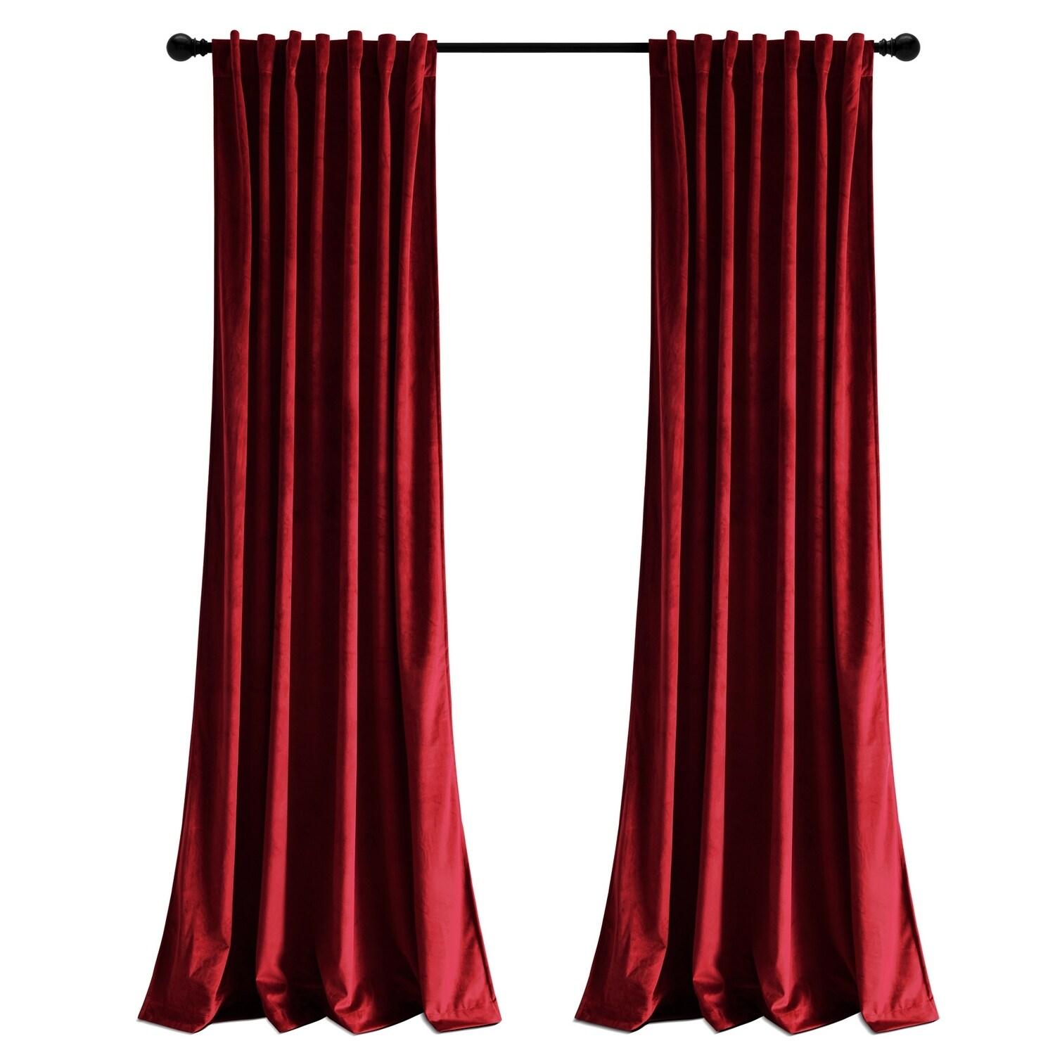 Lush Decor Prima Velvet Solid Velvet Room Darkening Curtain Pair (Set of 2)