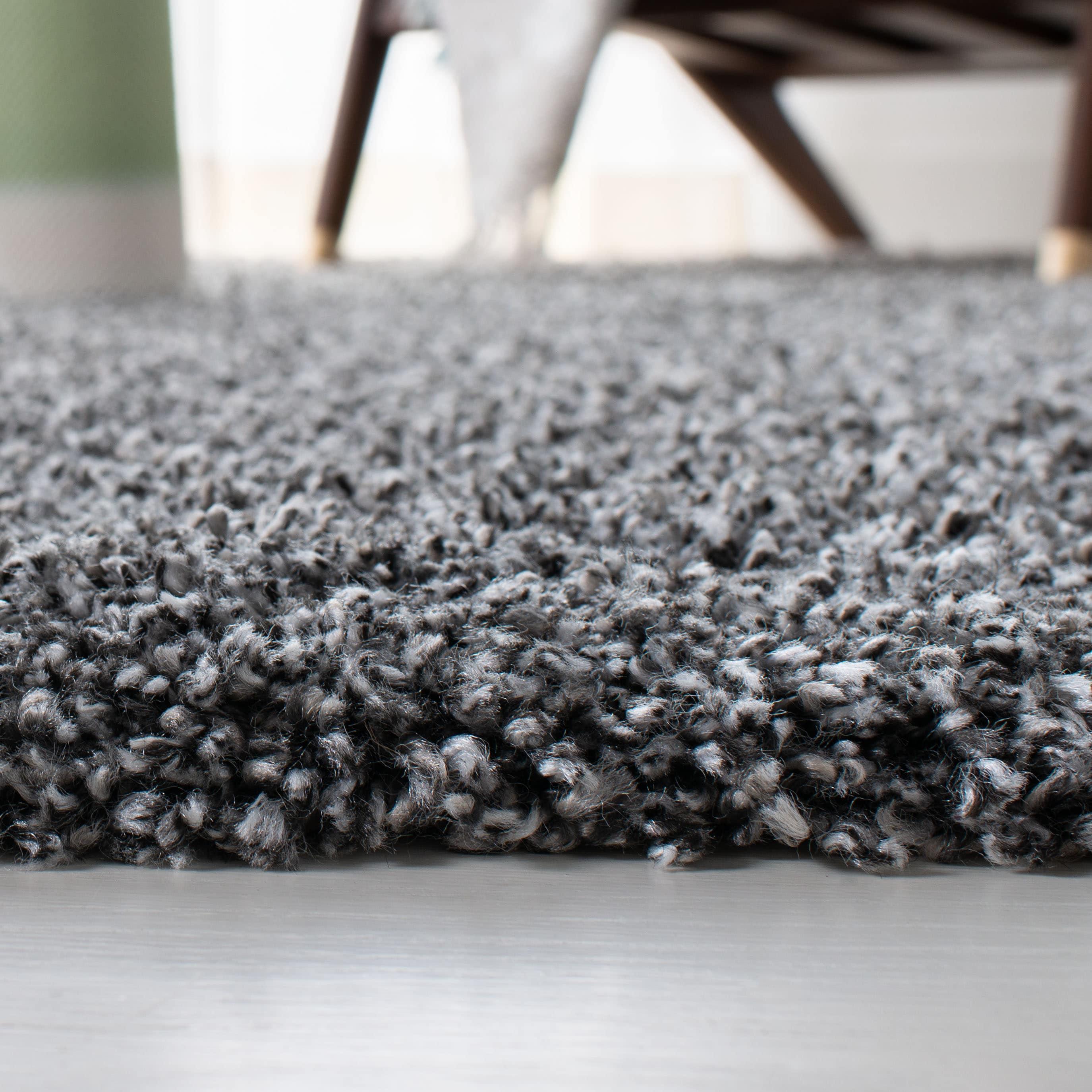 Evolution Shag 500 EVO520 Power Loomed Indoor Area Rug - Dark Grey - 6'7"x6'7" - Safavieh