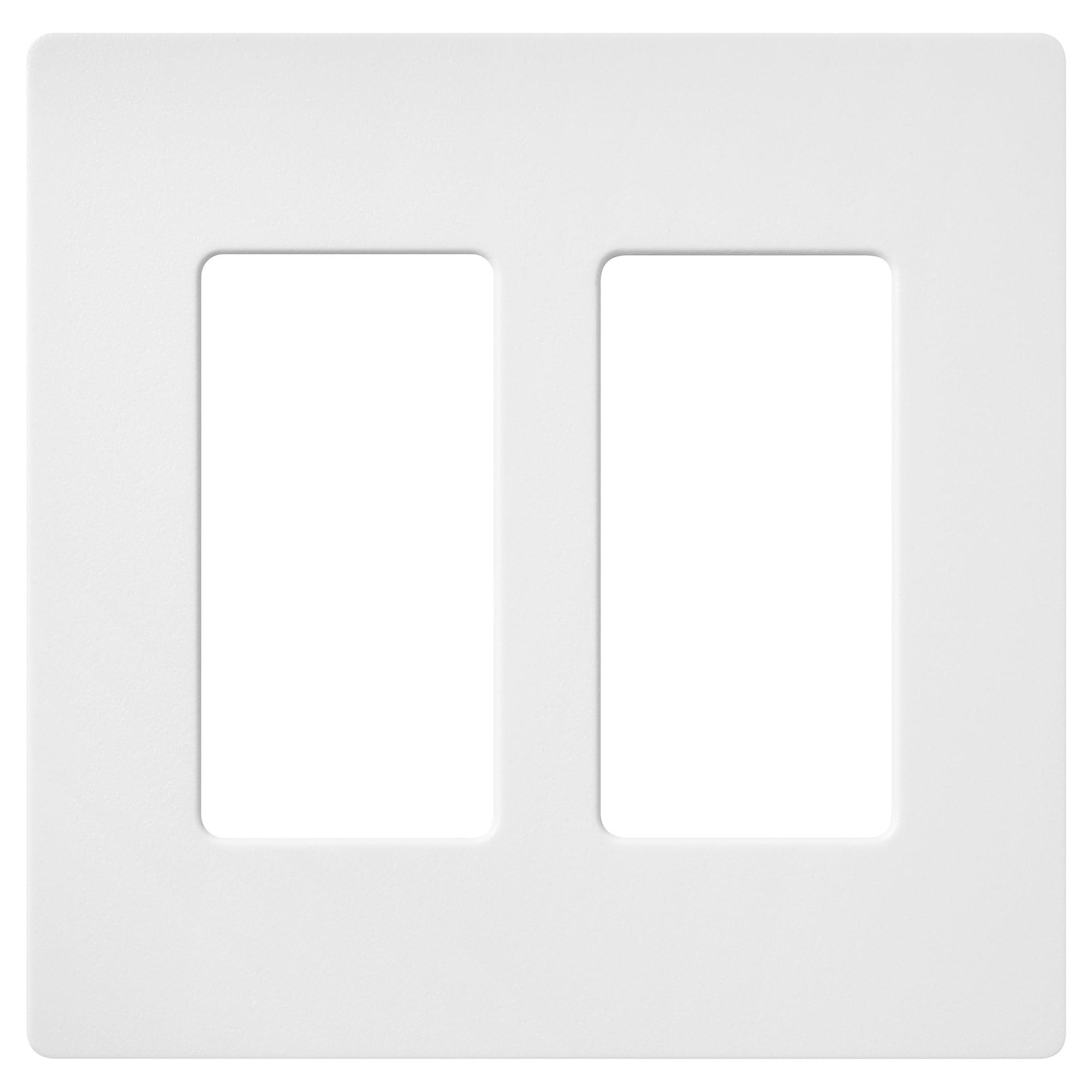 Claro 2 Gang Snow White Satin Wall Plate