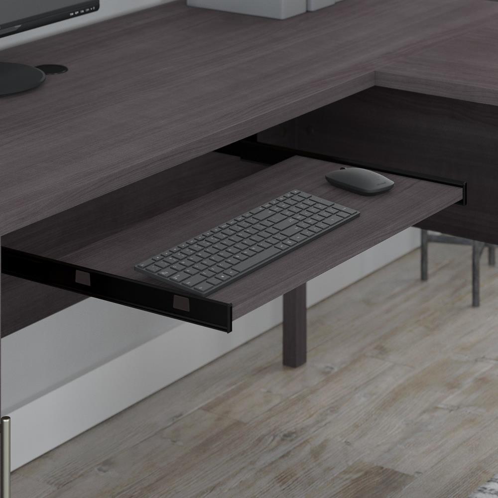 Bush Furniture Somerset 72" L Shaped Desk with Storage, Storm Gray