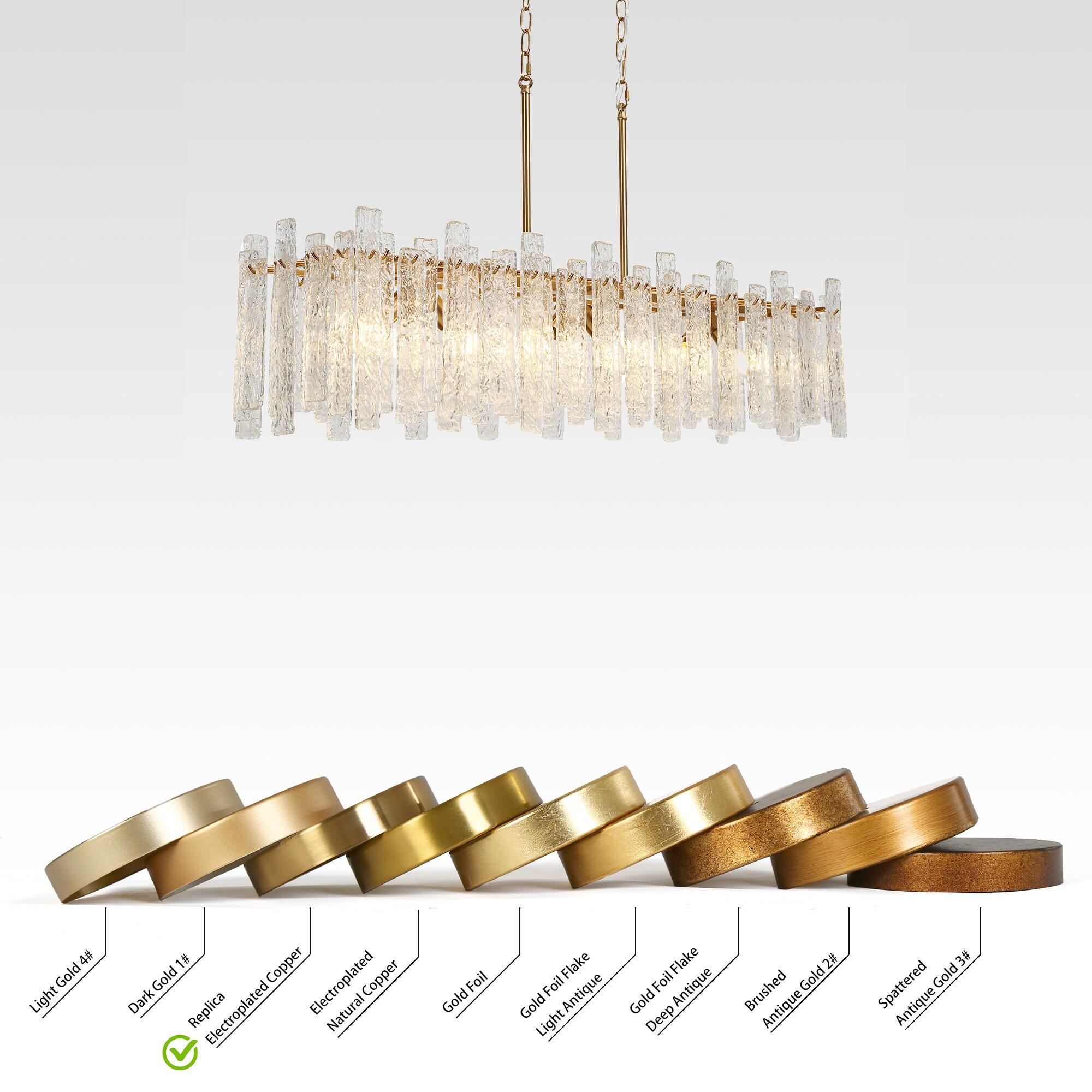 LNC Modern 6-Light 39" W. Glass Island Chandelier for Kitchen Island Dining Room - 39" W x 9.8" H x 9.9" D