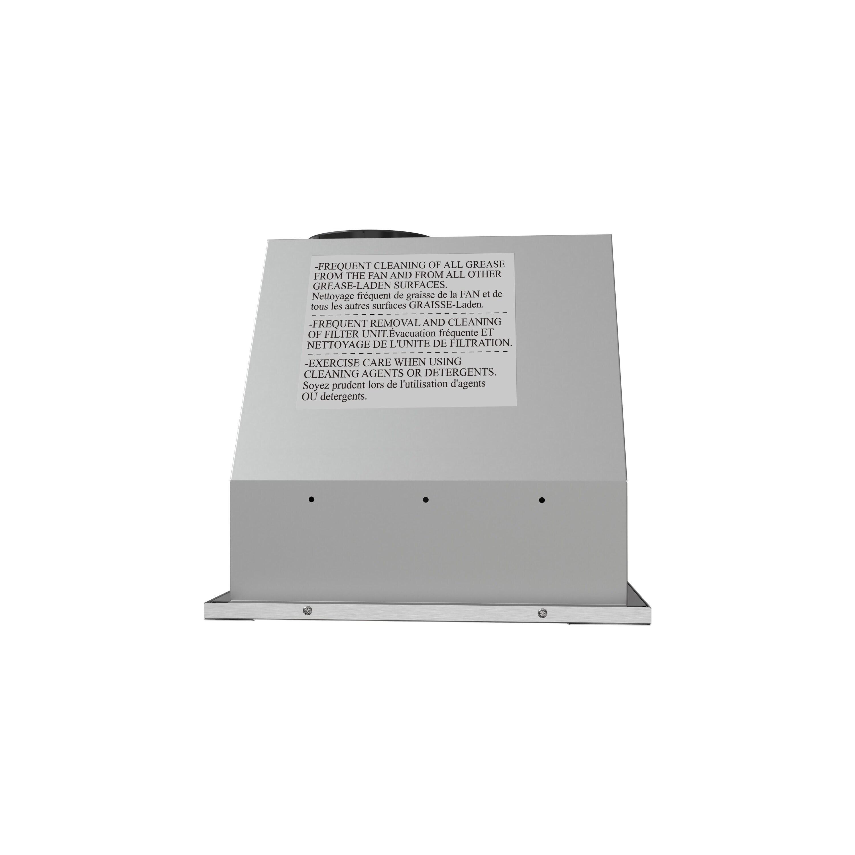 Streamline Bath Streamline 28 In. T-4267-1-CL Belsito Convertible Insert 350 CFM Range Hood In Brushed Stainless Steel With Baffle Filters, Electronic Button Control, LED Light T-4267-1-CL