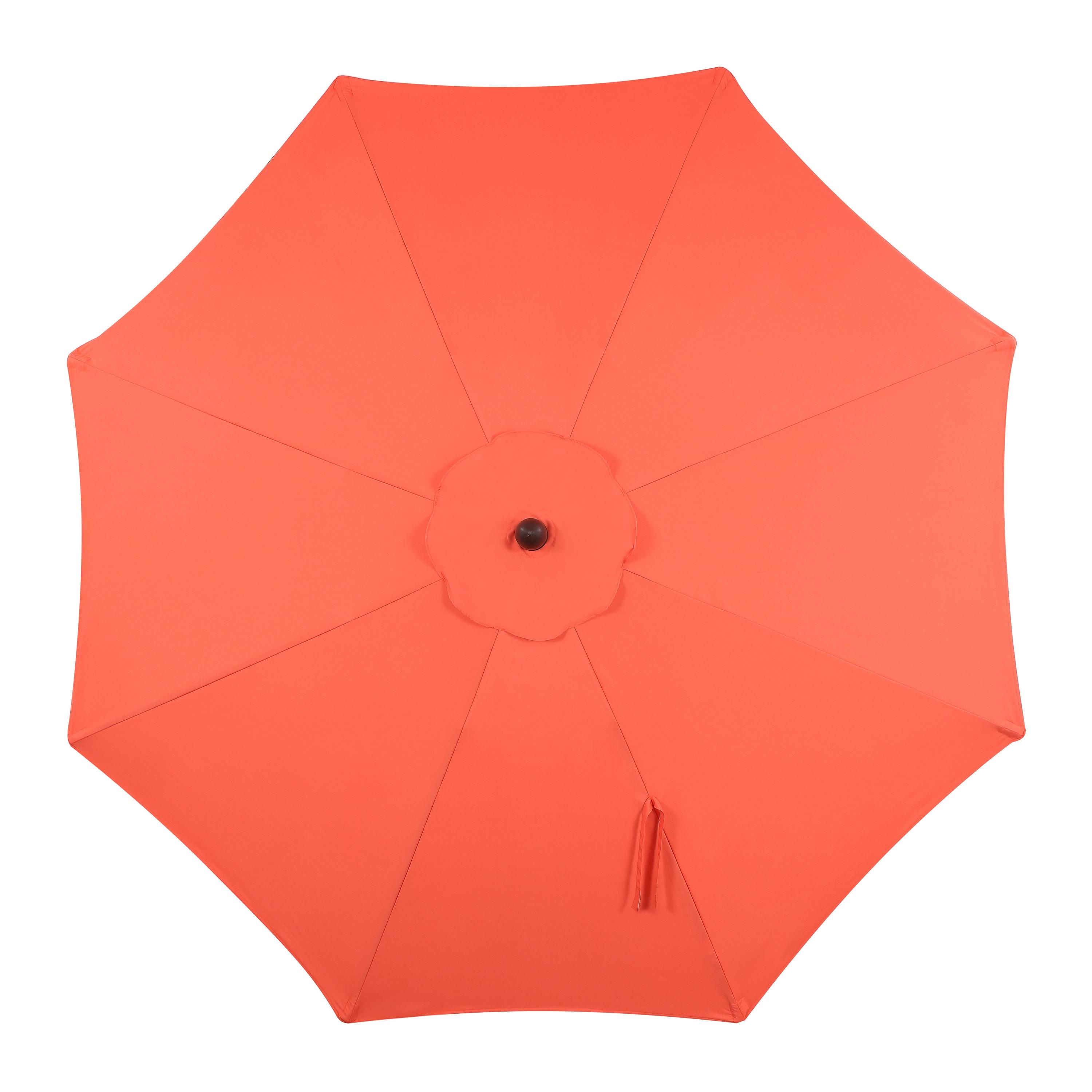 Red Barrel Studio® Beeliar 9 ft. Classic Scalloped Fringe Market Patio Umbrella with Auto-Tilt, Crank, and UV Protection