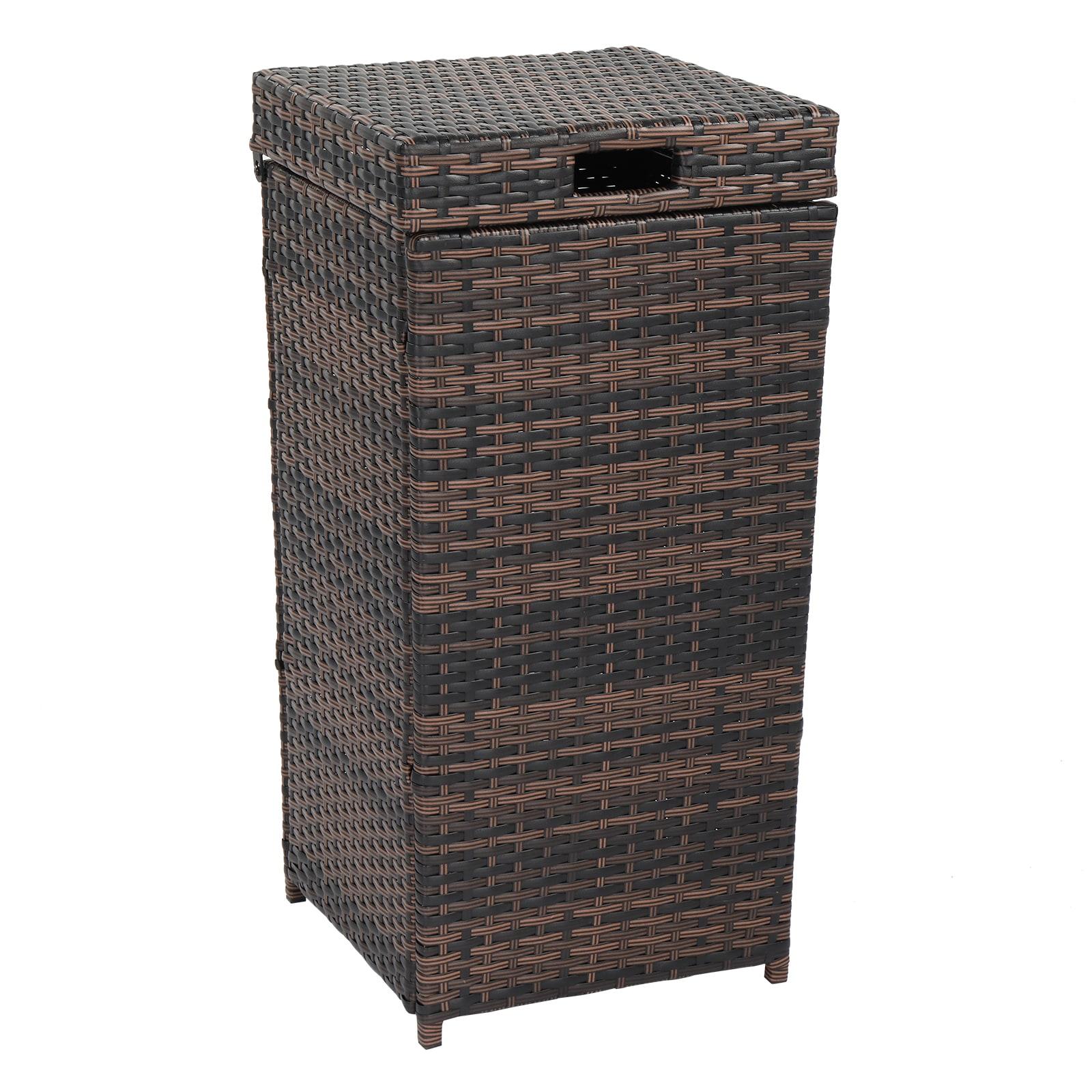 Winado Wicker Manual Lift Outdoor Trash/Recycling Bins - 26.7 Gallons