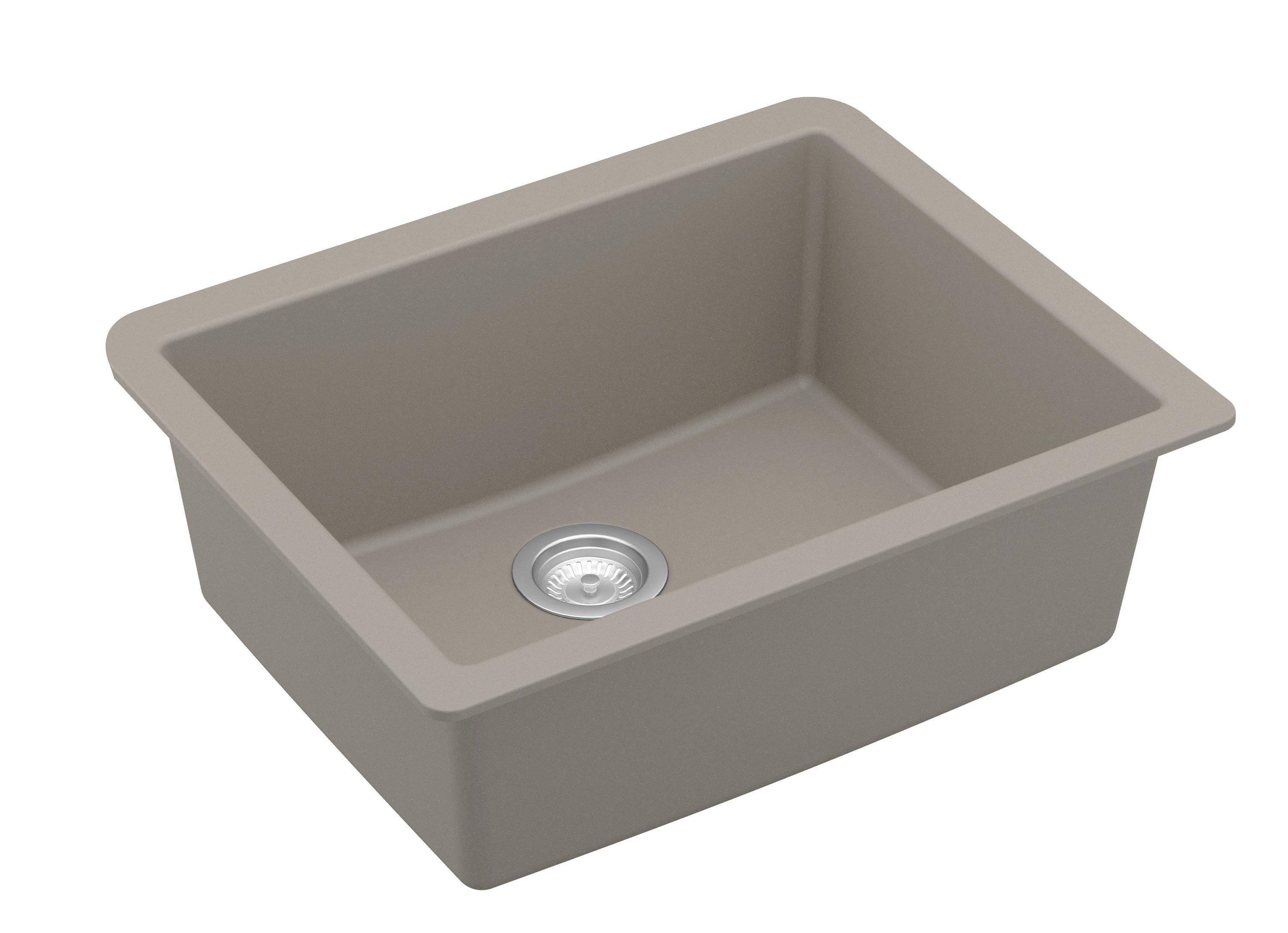 Karran Quartz 24-3/8'' X 19-1/8'' Single Bowl Undermount Kitchen Sink