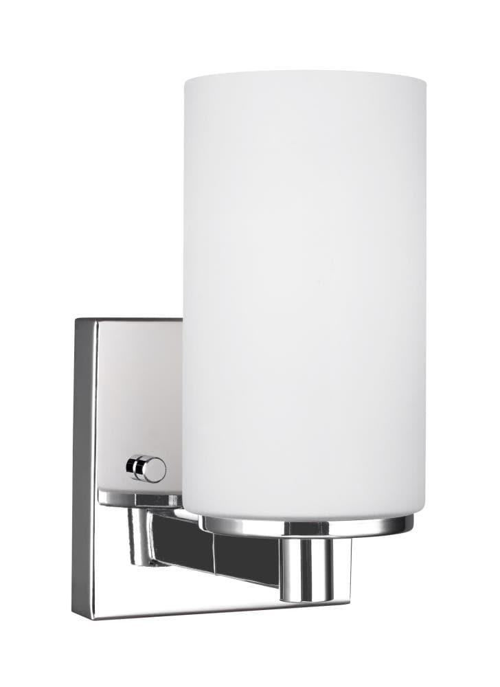 Hettinger Chrome 1-Light Vanity with Etched White Glass