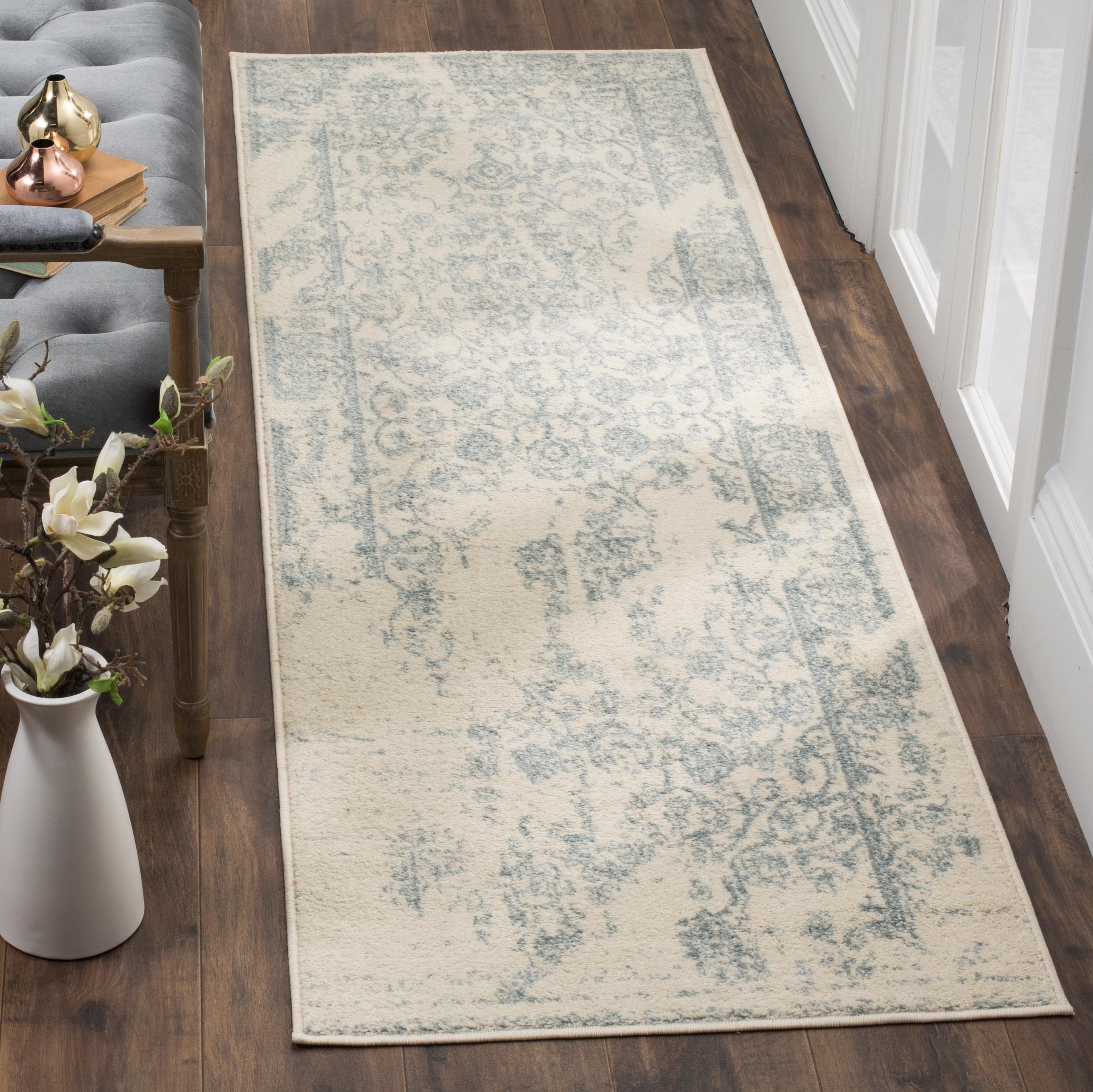 Adirondack ADR101 Power Loomed Runner Rug - Ivory/Slate - 2'6"x6' - Safavieh.