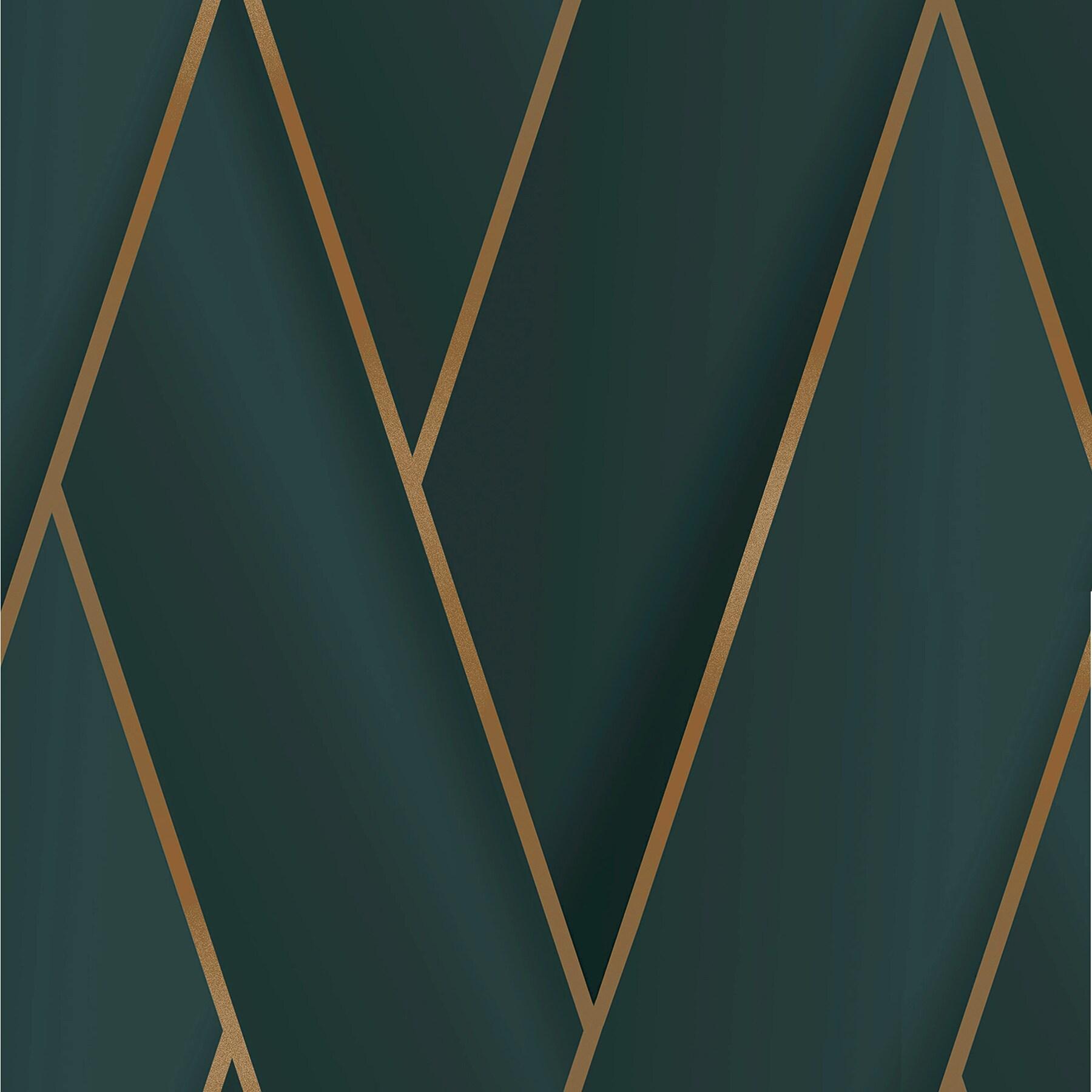 Advantage Blue, Manfred Teal Modern Herringbone Wallpaper