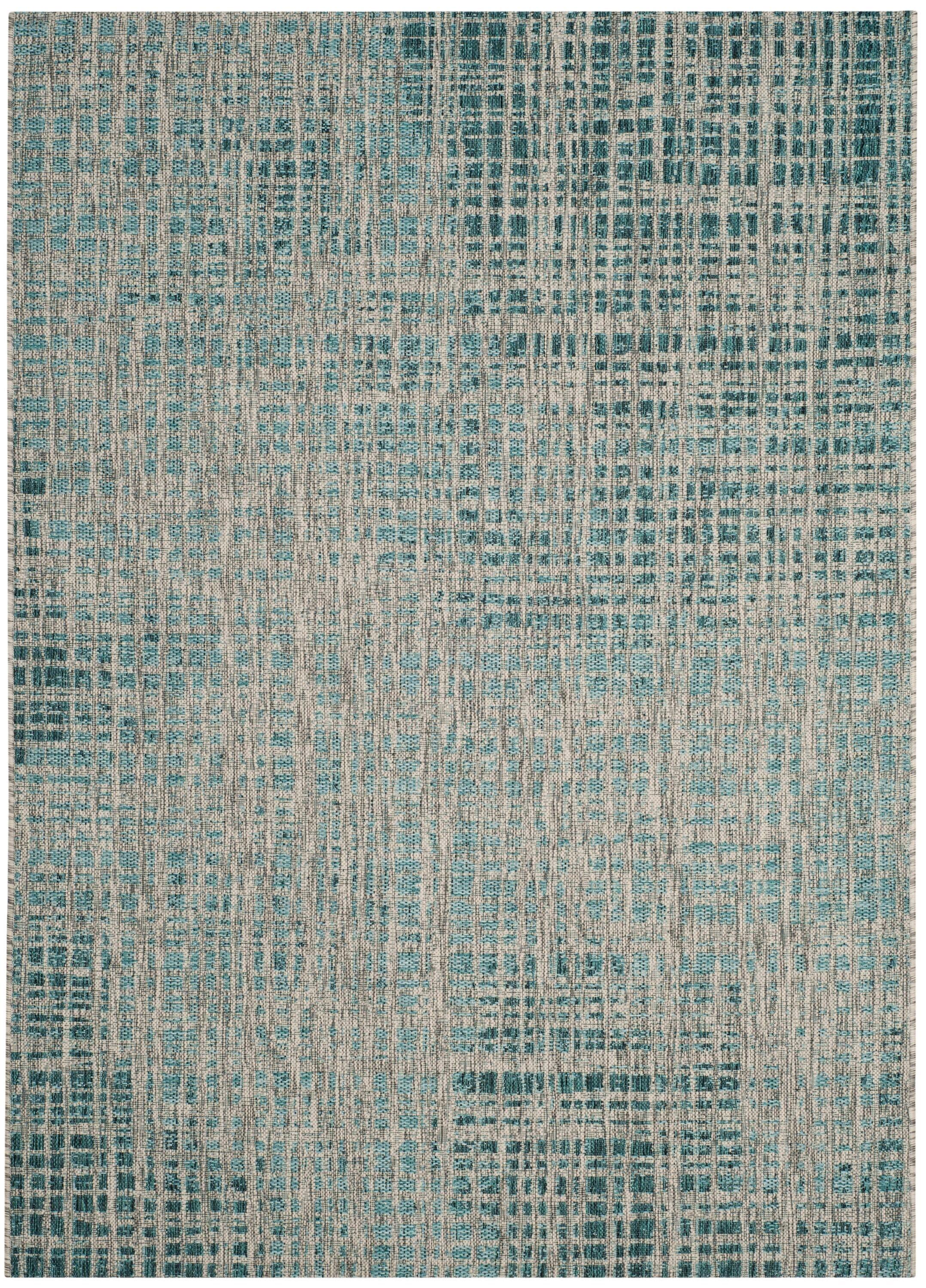 Courtyard CY8513 Power Loomed Indoor/Outdoor Area Rug - Grey/Blue - 5'3"x7'7" - Safavieh.