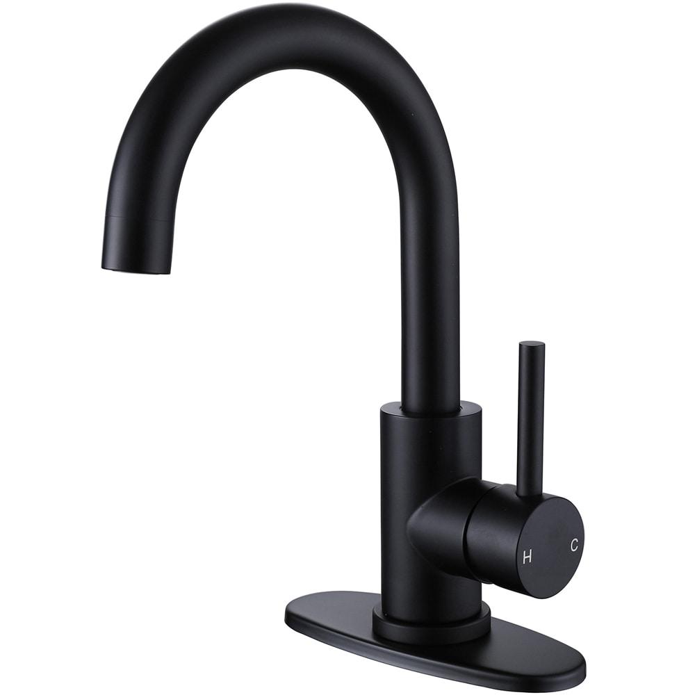 VIBRANTBATH Single-Hole Single-handle Bathroom Faucet 6025-Black