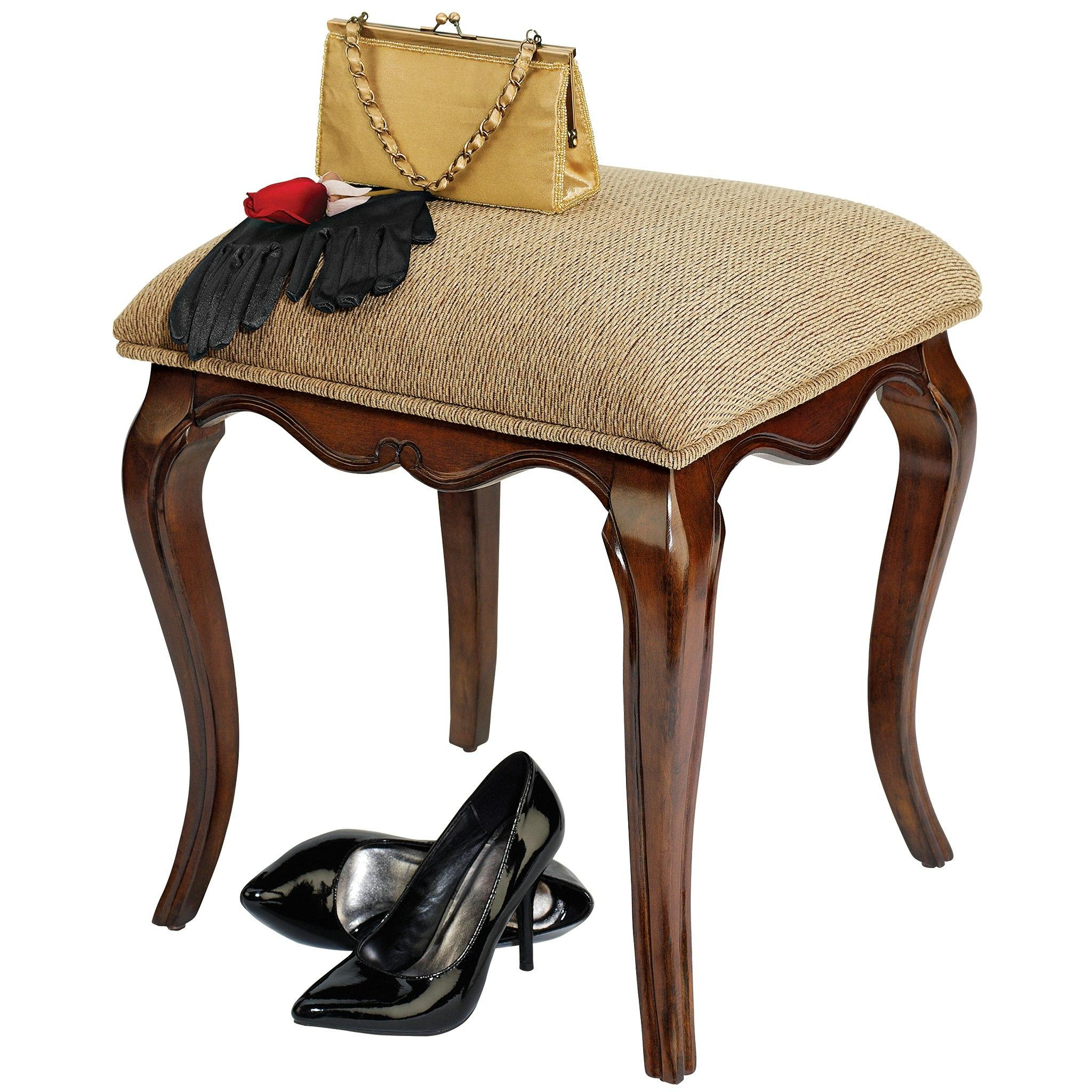 Design Toscano Lady Guinevere Upholstered Vanity Stool