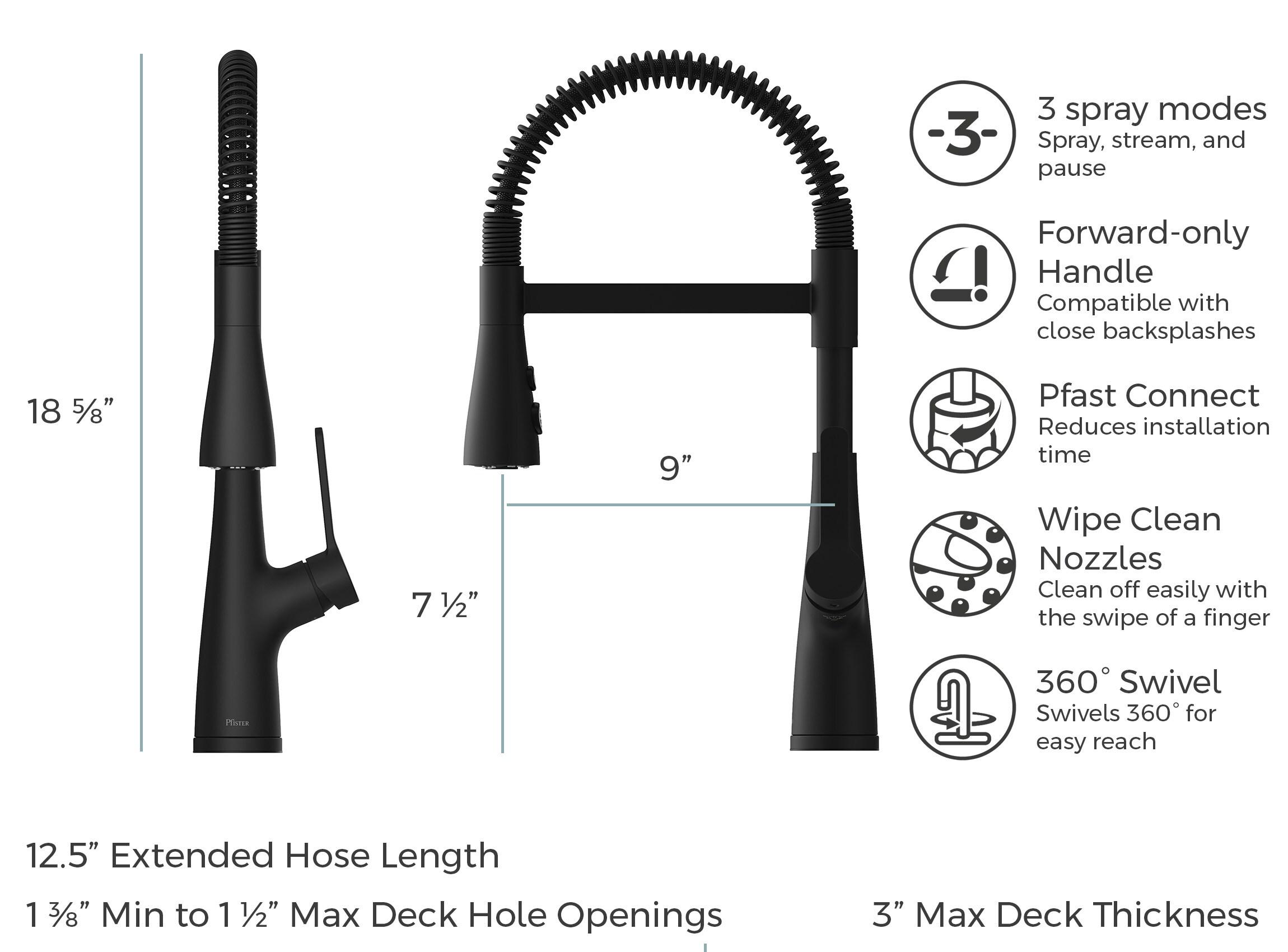 Neera Culinary Look Pull Down Single Handle Kitchen Faucet