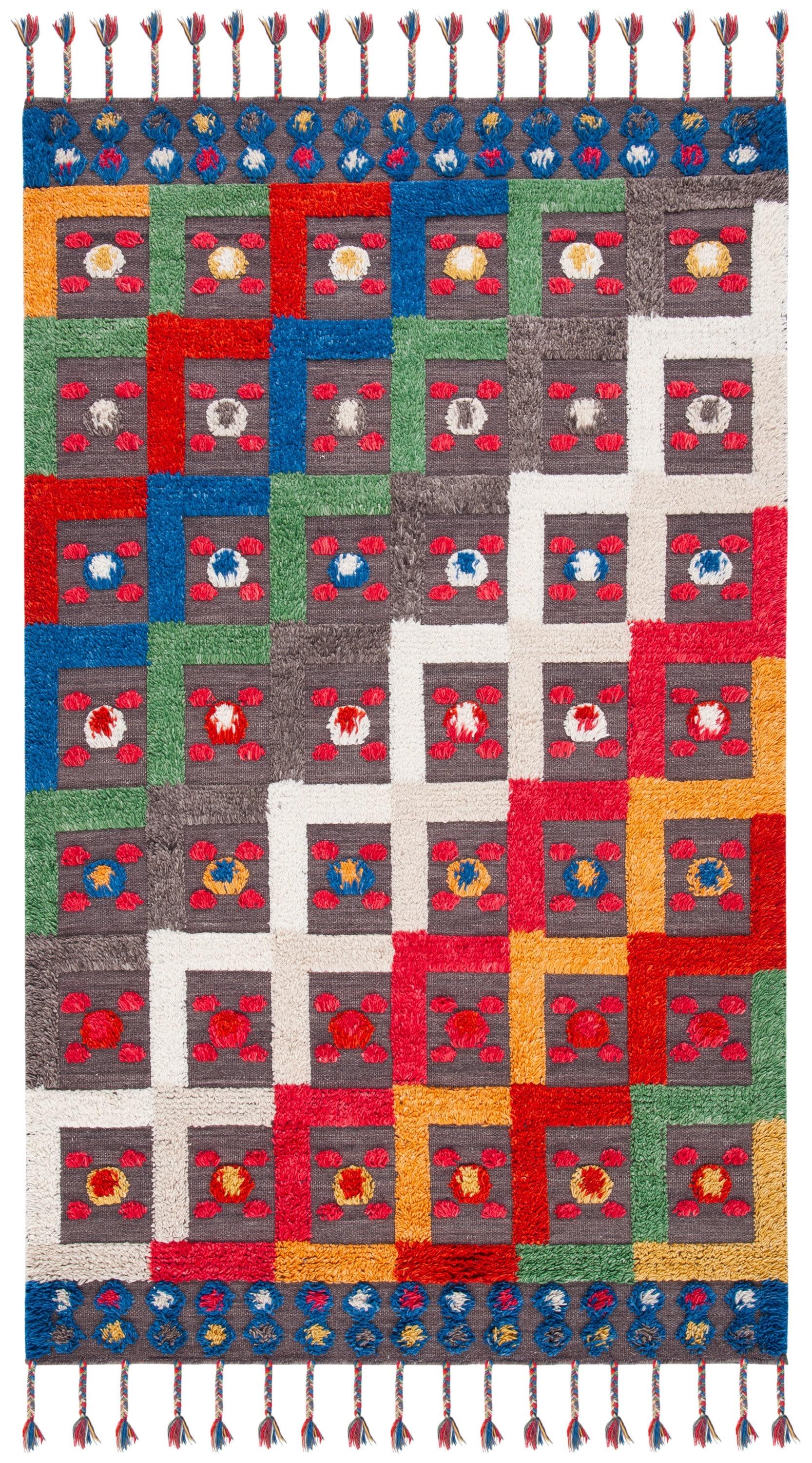 Casablanca CSB576 Hand Loomed Indoor Area Rug - Blue/Green - 8'x10' - Safavieh