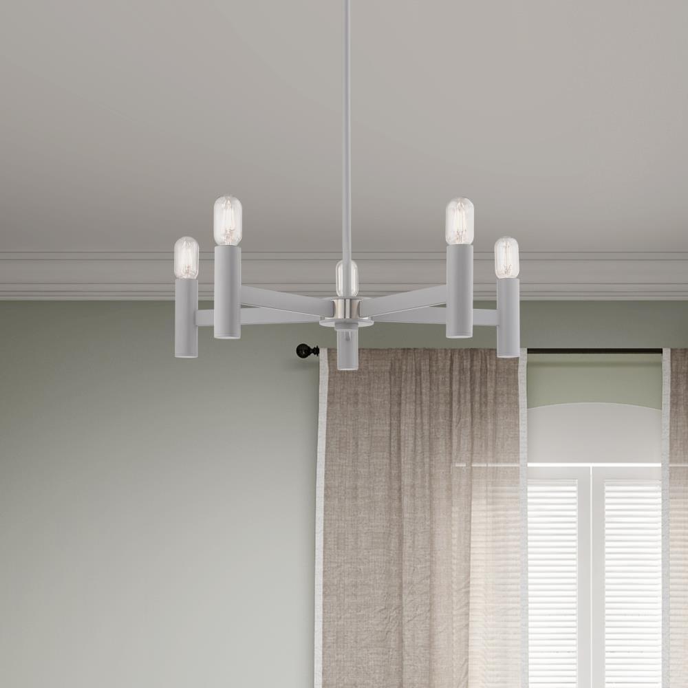 Livex Lighting Copenhagen 5 - Light Chandelier in  Nordic Gray