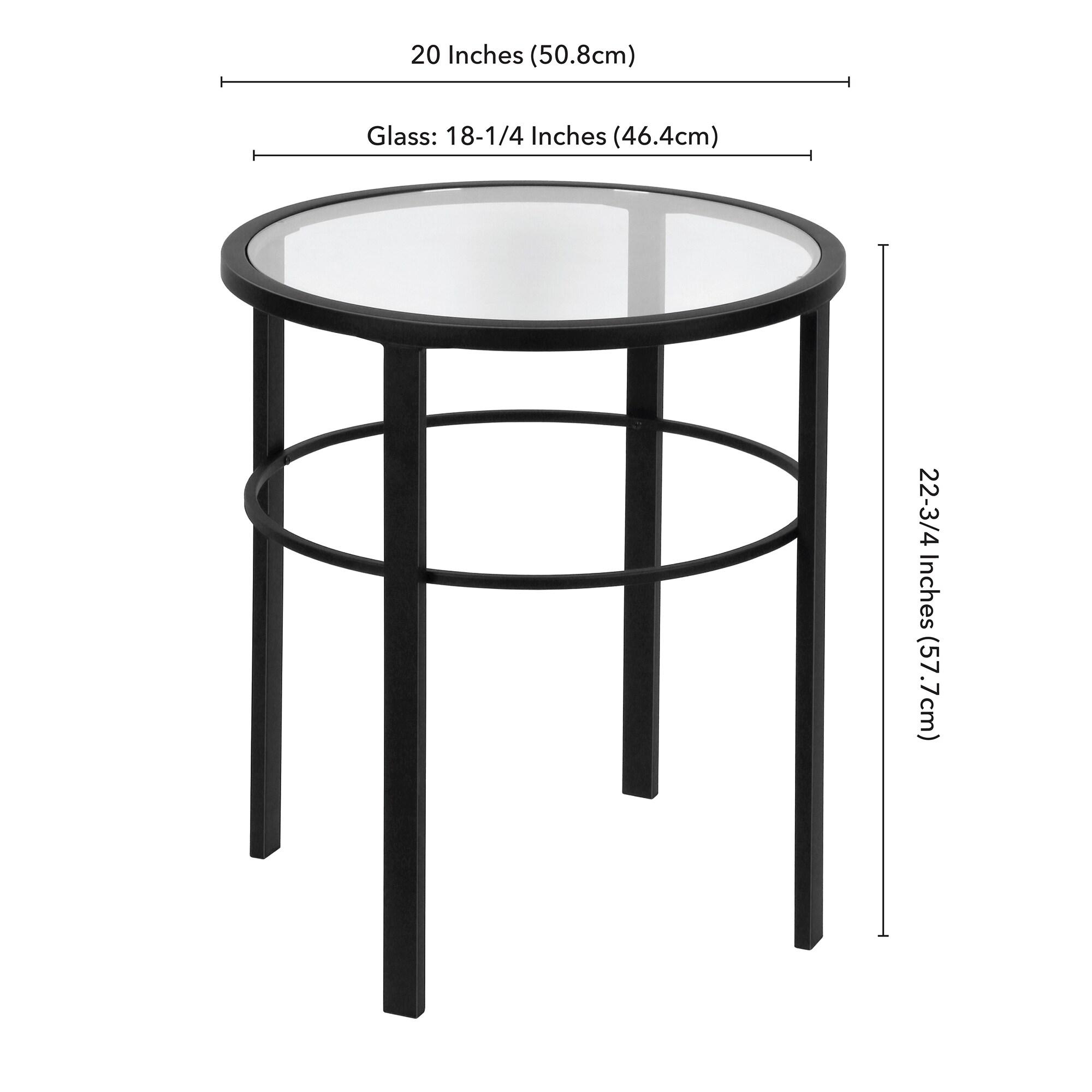 Evelyn&Zoe Gaia 20" Wide Round Side Table, Blackened Bronze