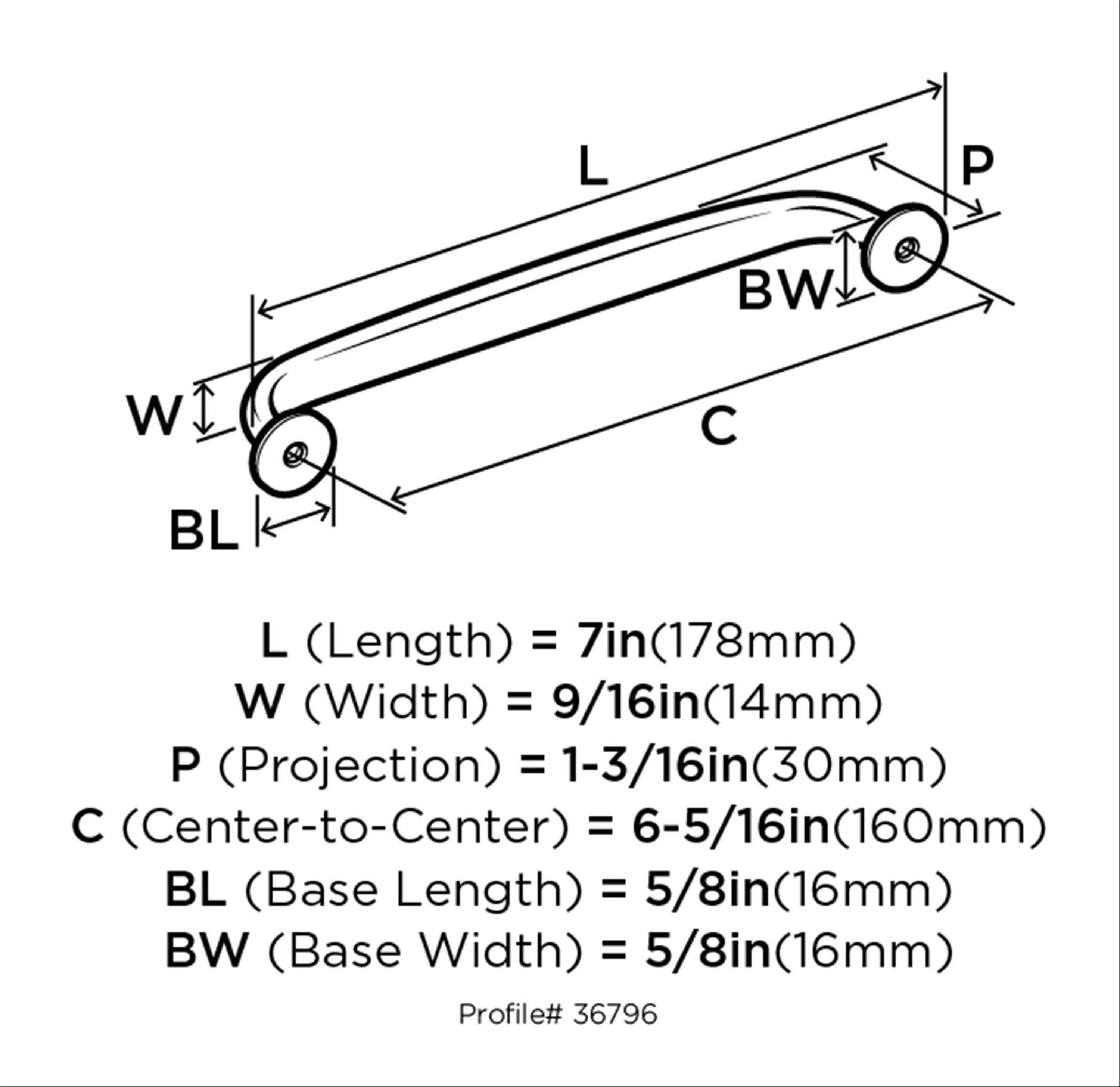 Renown 6 5/16" Center To Center Arch Pull