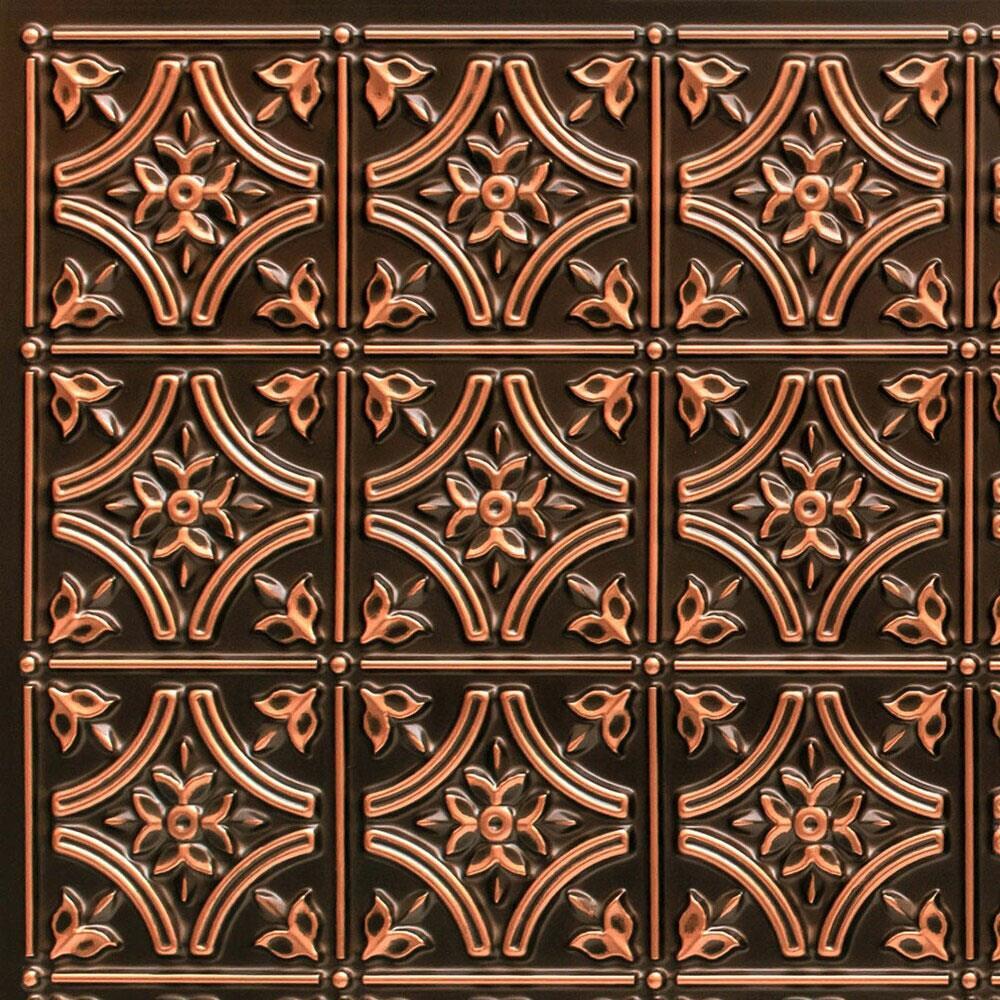 Gothic Reims 2 Ft. X 2 Ft. Drop-In Or Glue-Up PVC Ceiling Tile (Set of 10)