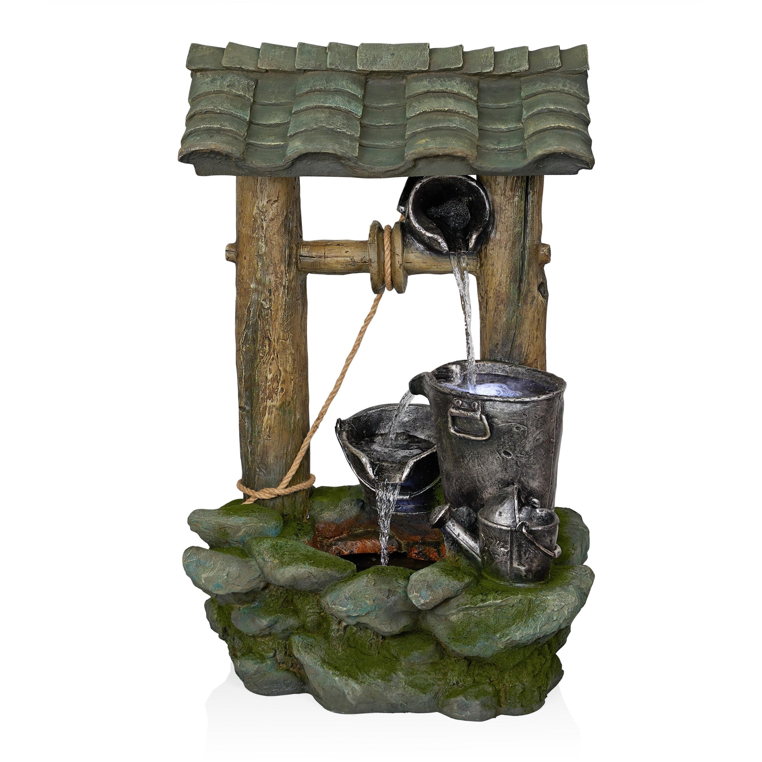 Alpine Corporation 72" Clear Glass Panel with Embossed Leaves Waterfall Fountain: Freestanding, Electric, Indoor/Outdoor Use