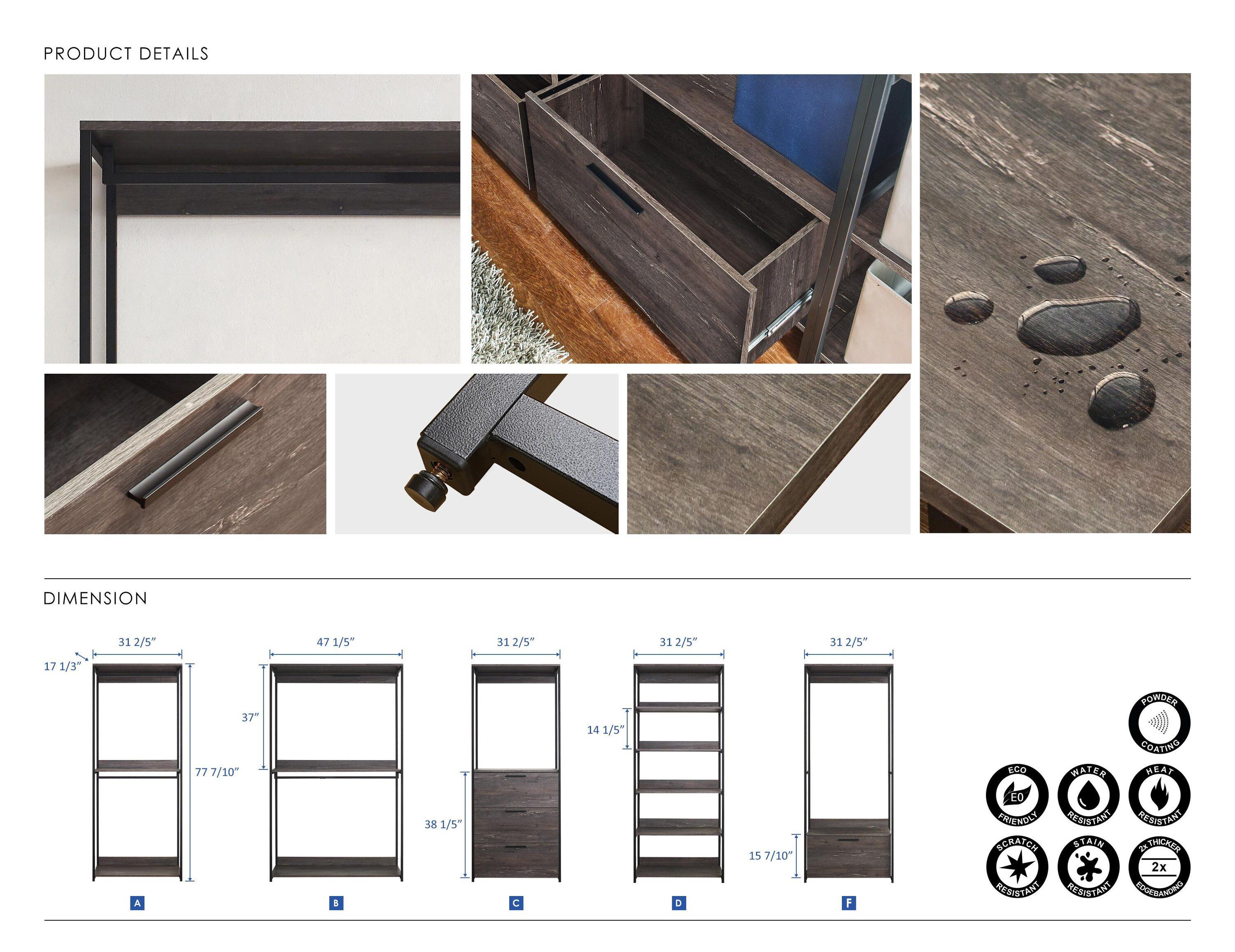 Monica Wood Walk-in Closet System 00063