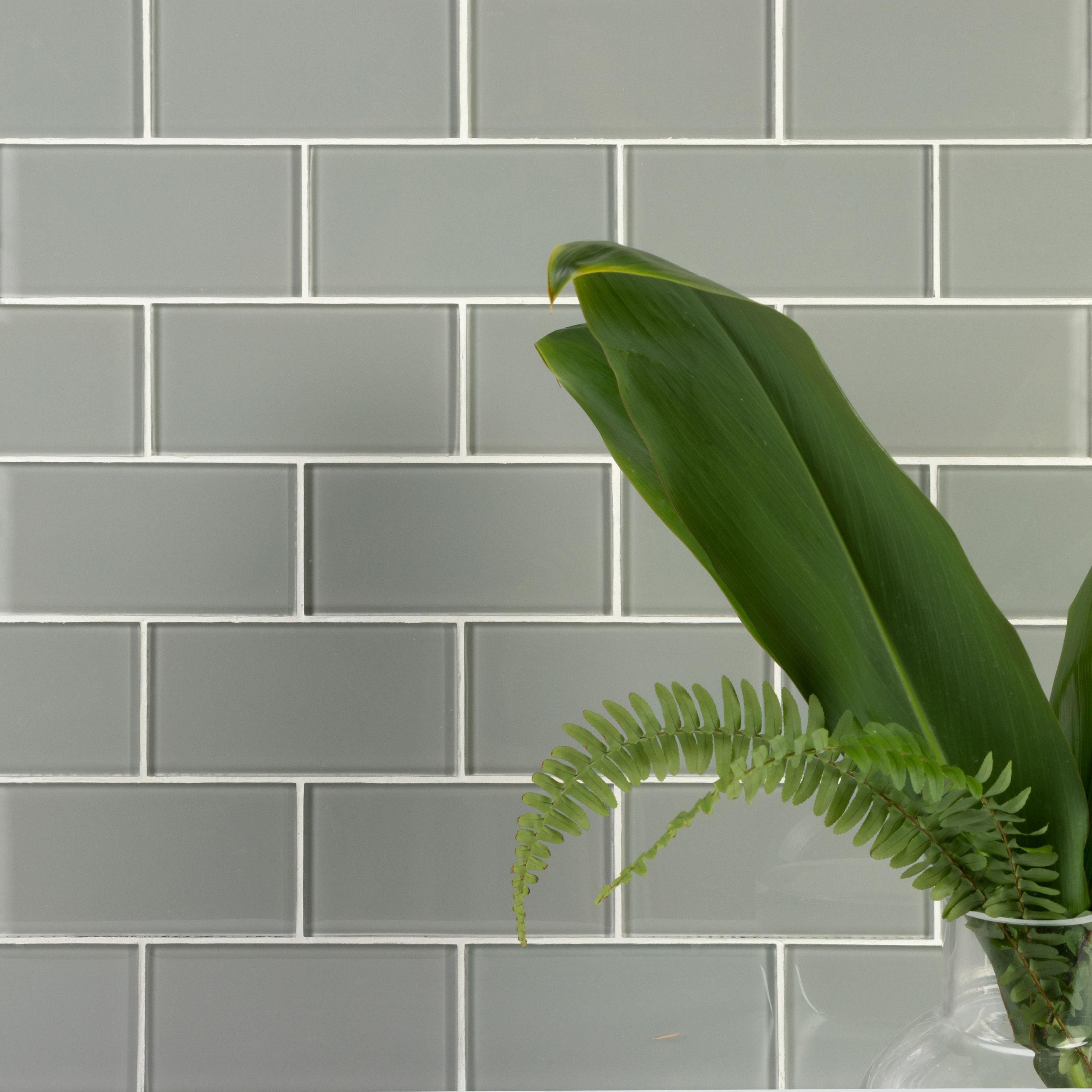 3'' W x 6'' L Glass Peel and Stick Subway Tile