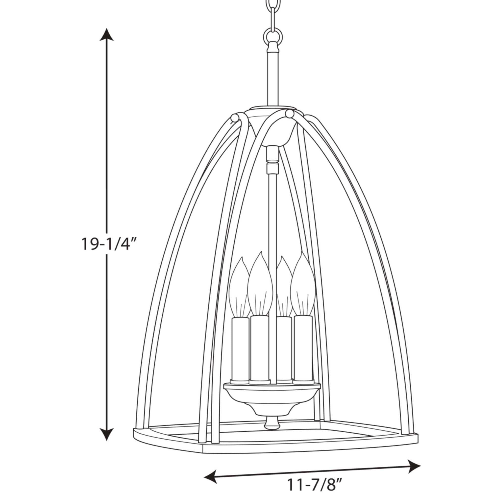 Progress Lighting, Tally Collection, 4-Light Foyer, Brushed Nickel, Open Foyer, No Shade