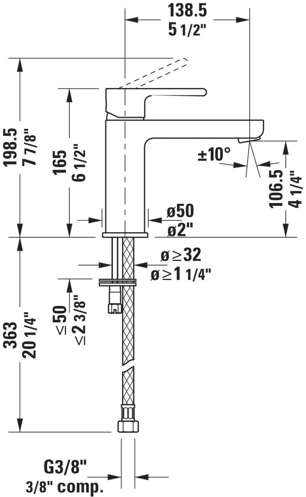 B.2 Single Hole Bathroom Faucet